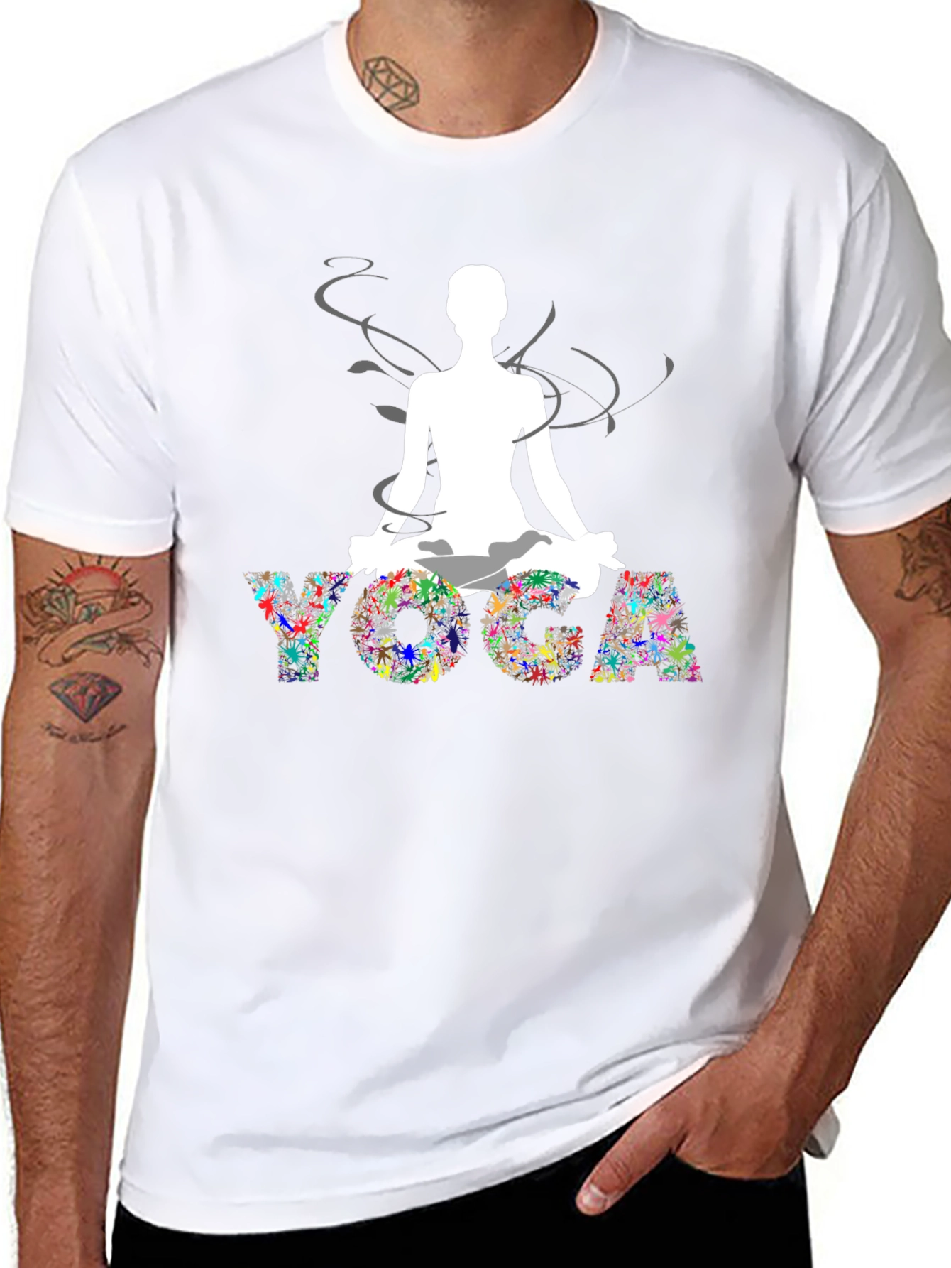 Yoga Pose Graphic Black Tee