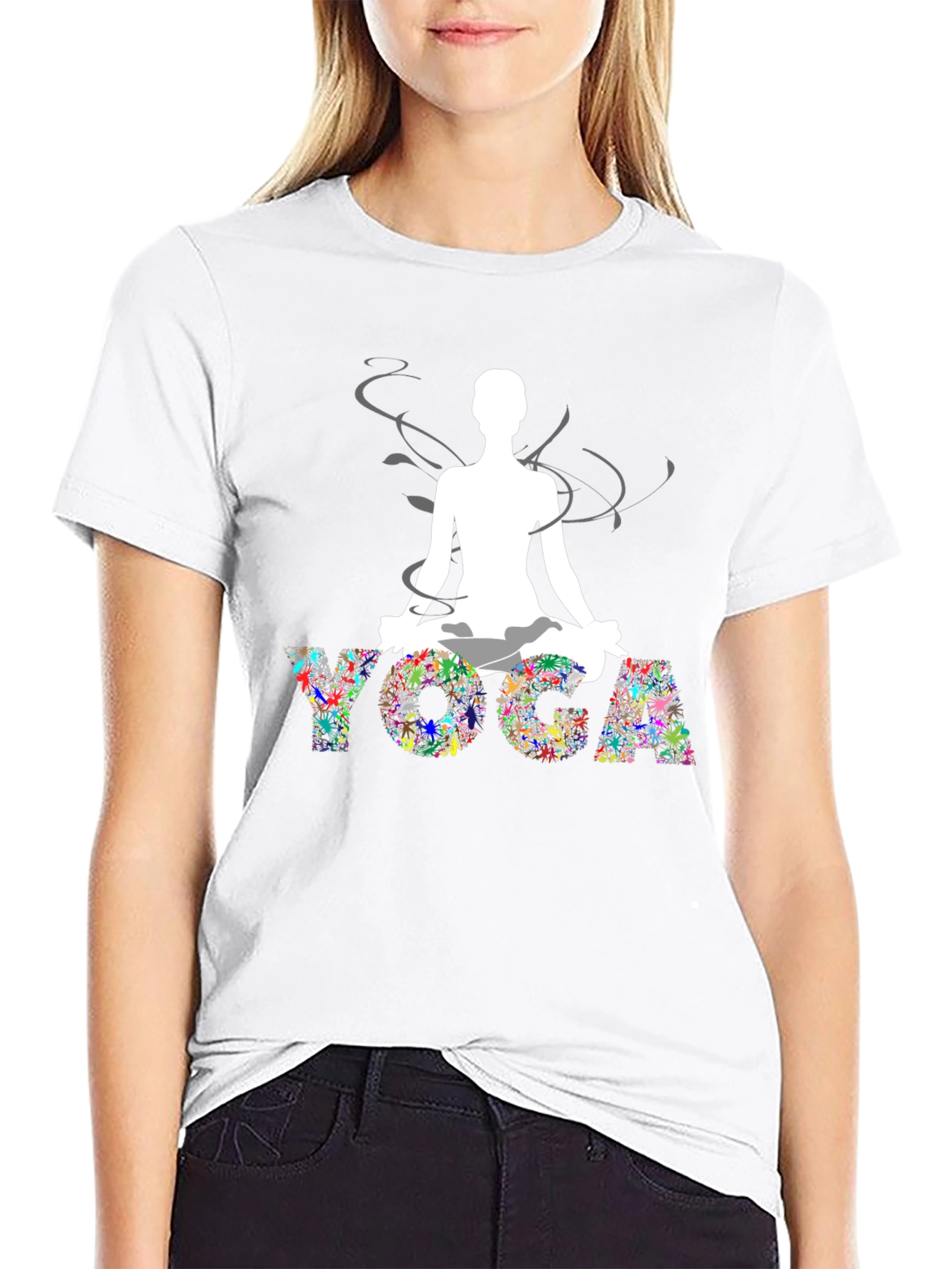 Yoga Pose Graphic Black Tee