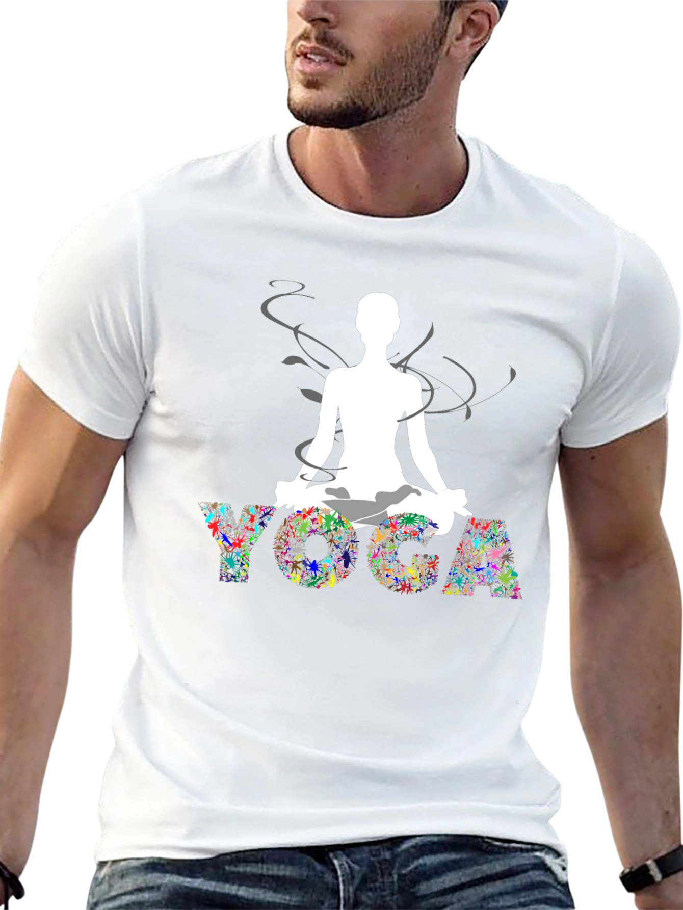 Yoga Pose Graphic Black Tee