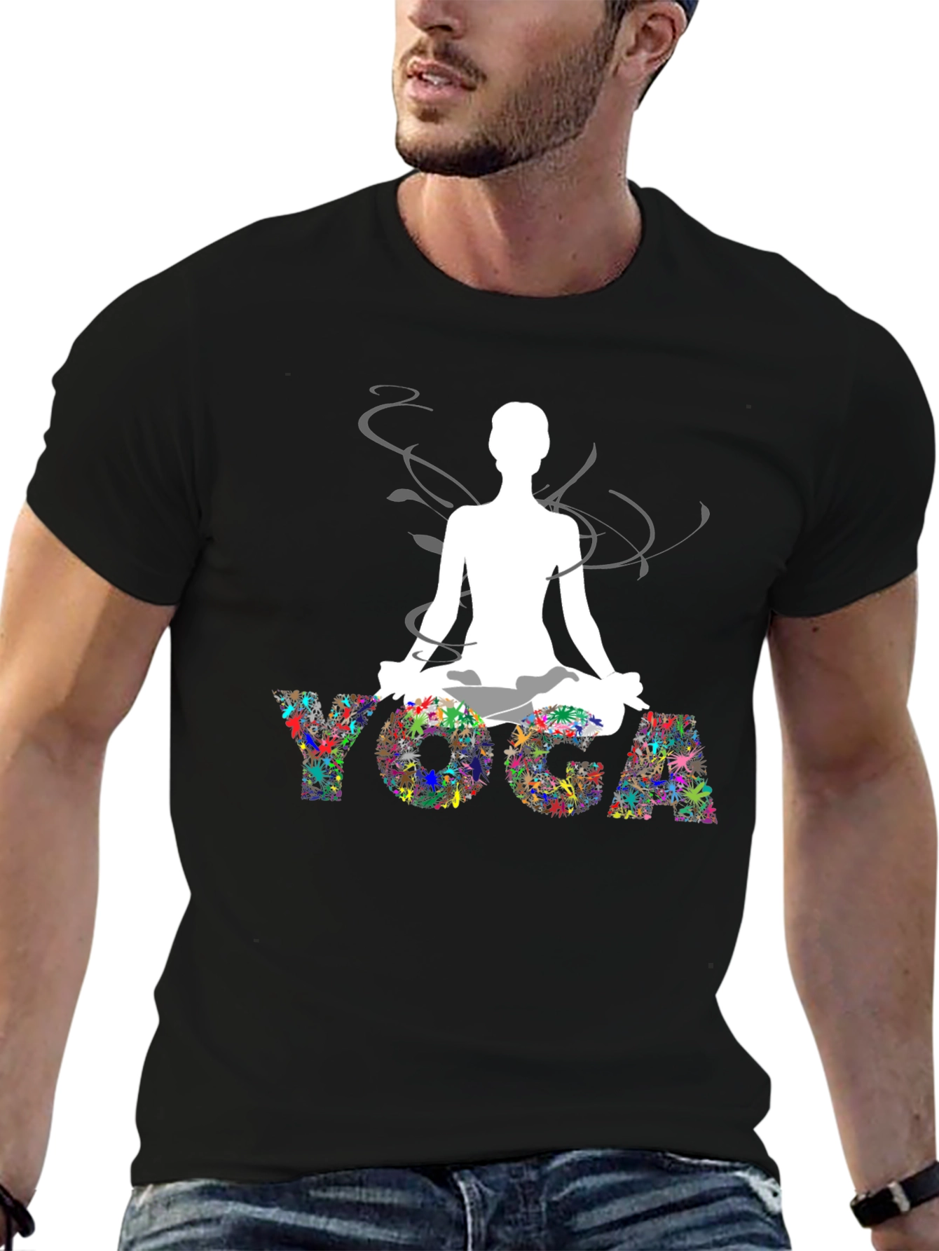 Yoga Pose Graphic Black Tee