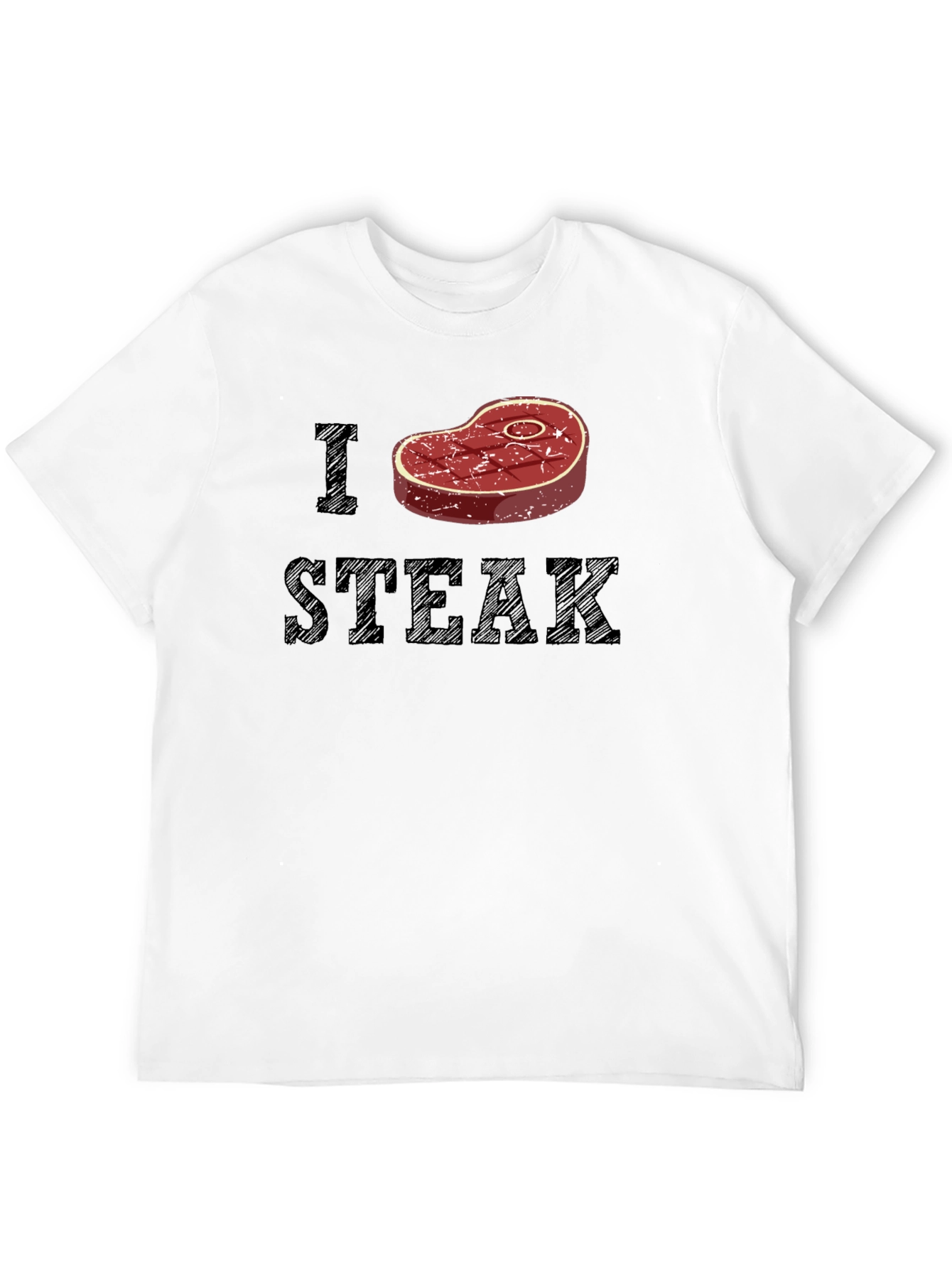 I Heart Steak Graphic Tee - Black Cotton T-Shirt