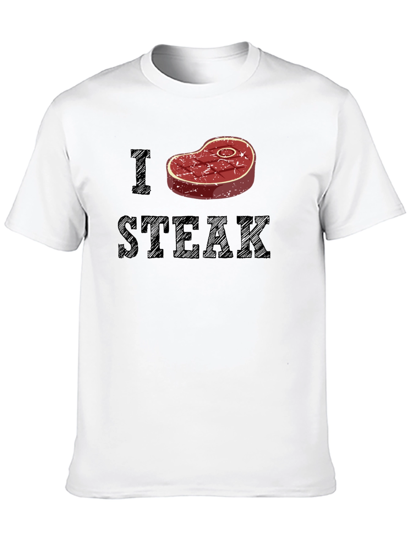 I Heart Steak Graphic Tee - Black Cotton T-Shirt