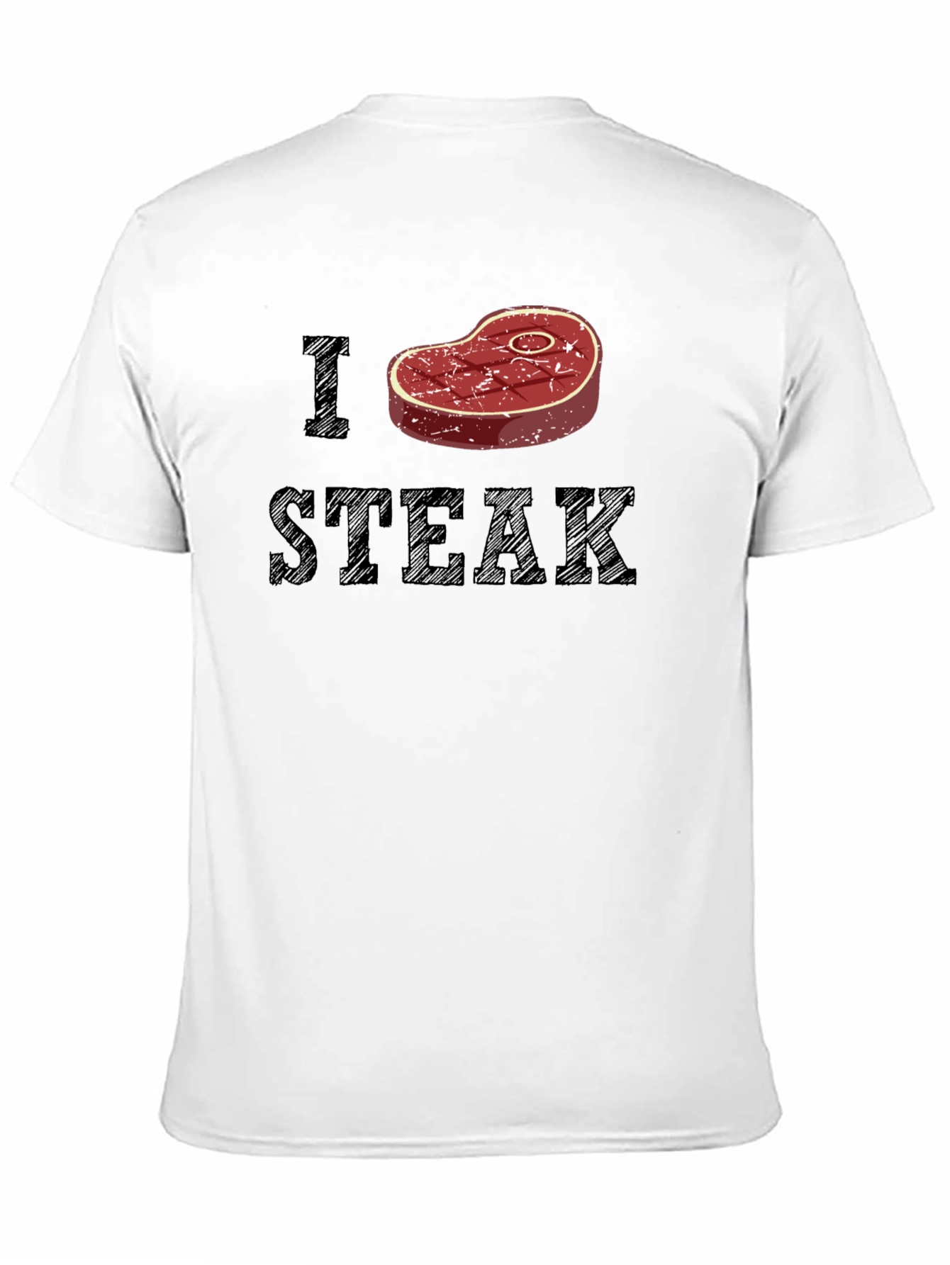 I Heart Steak Graphic Tee - Black Cotton T-Shirt