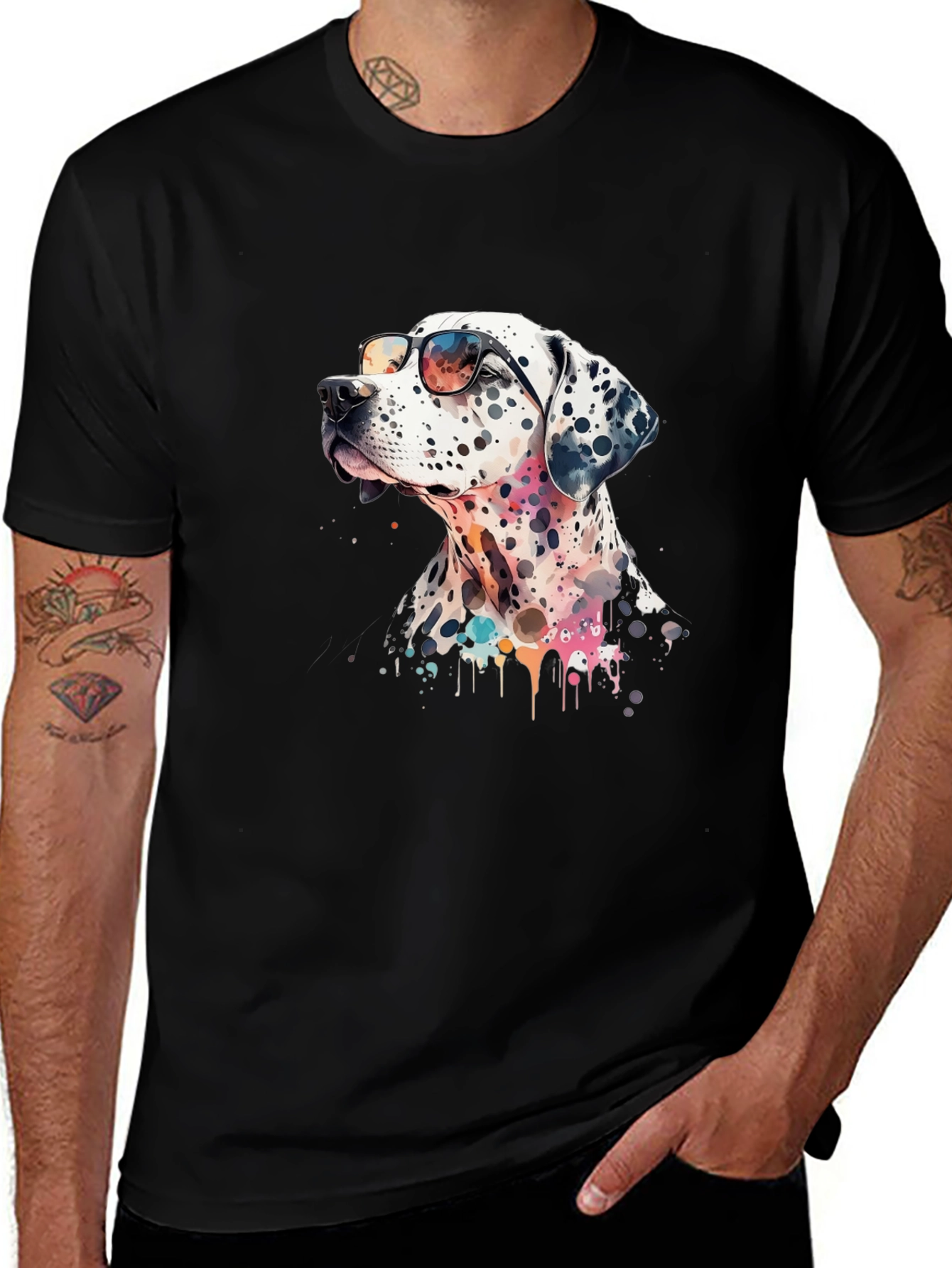 Cool Dalmatian Dog Graphic T-Shirt