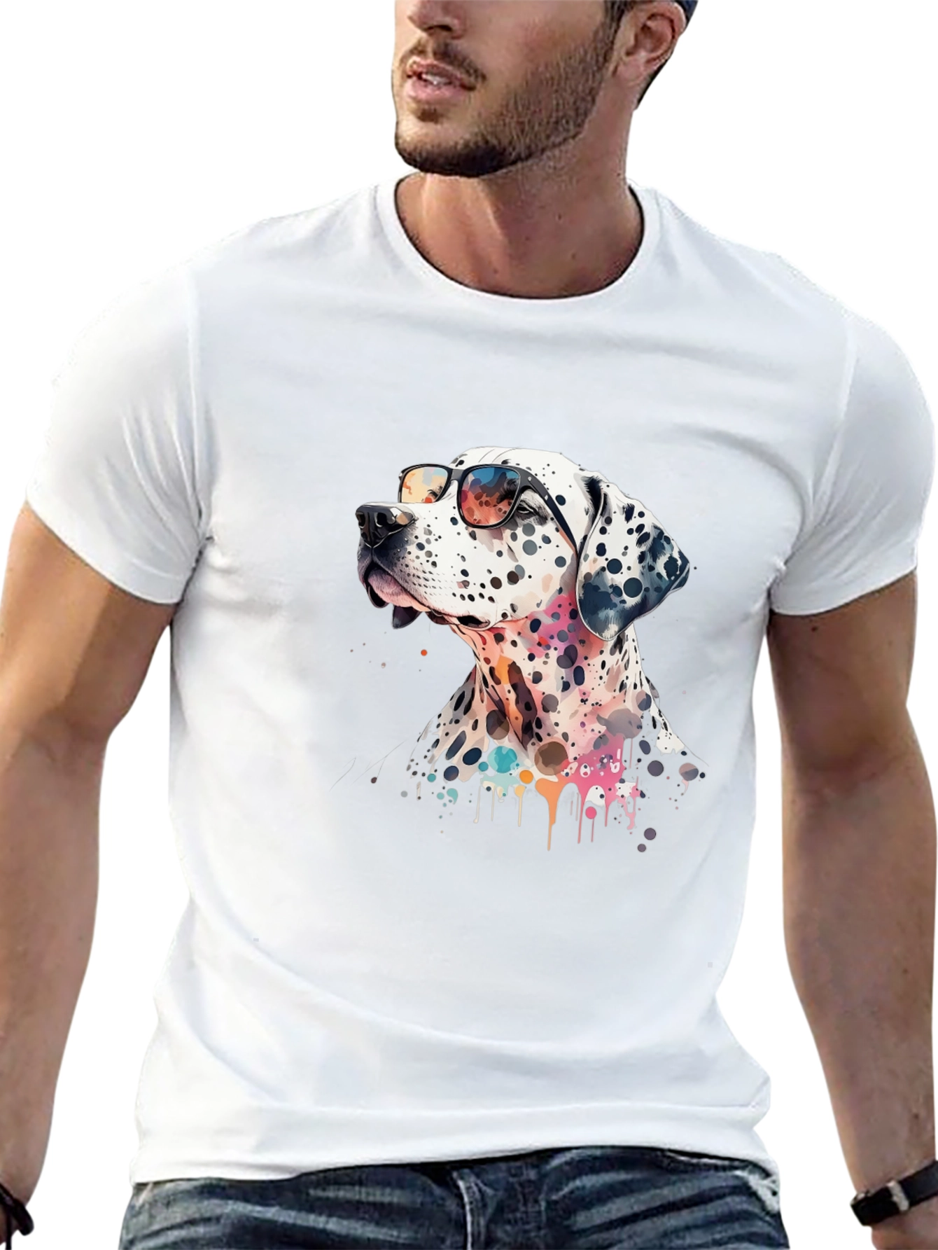Cool Dalmatian Dog Graphic T-Shirt