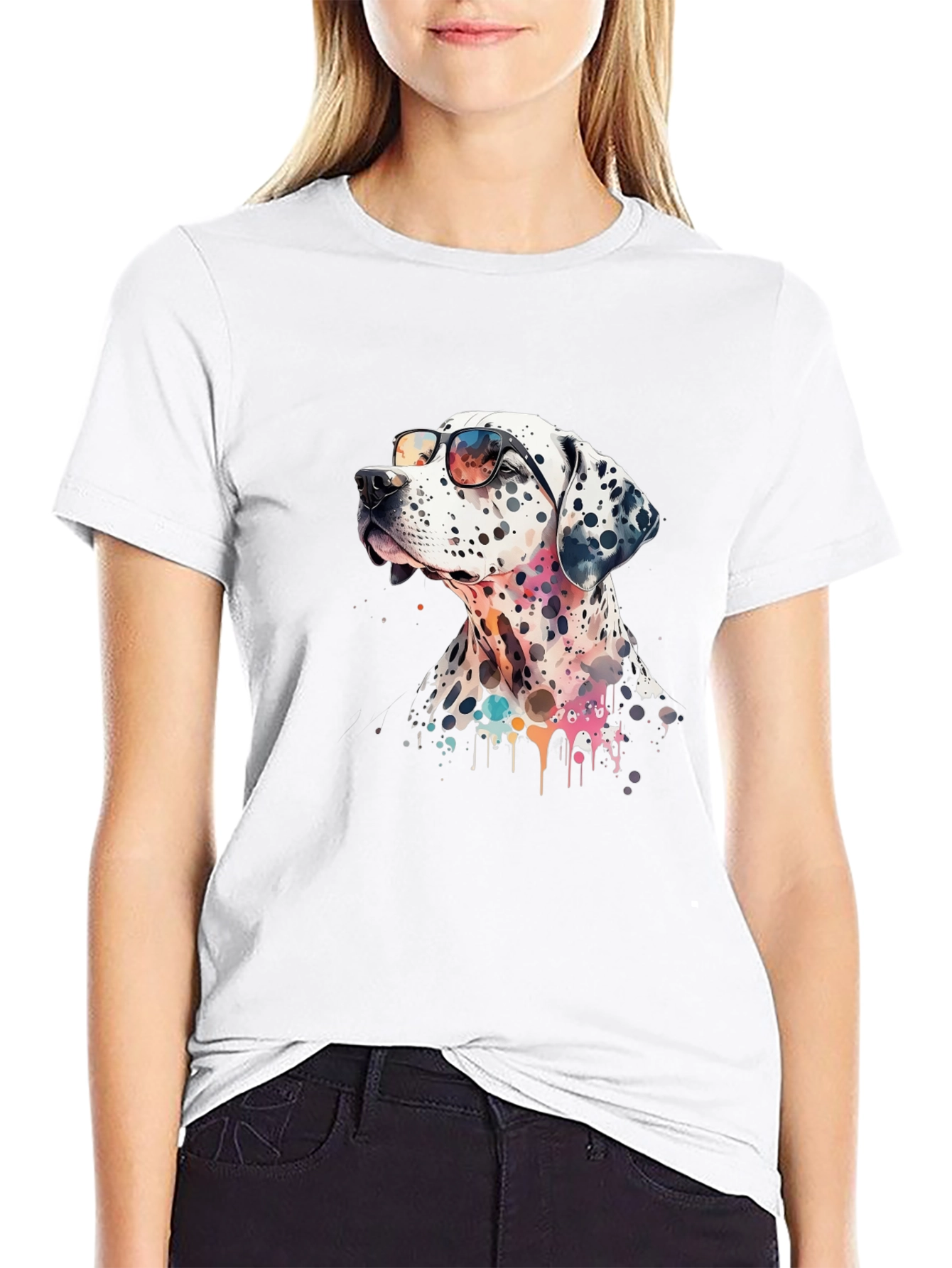 Cool Dalmatian Dog Graphic T-Shirt