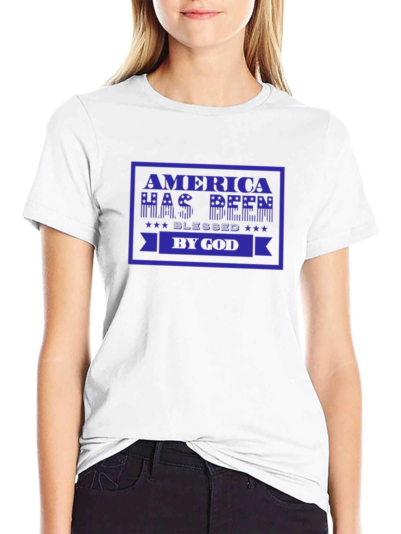 America Blessed By God Black T-Shirt