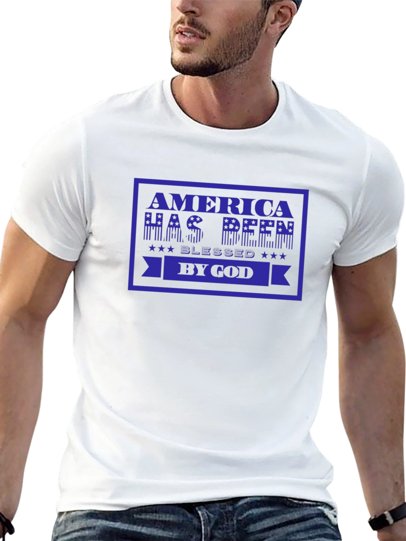 America Blessed By God Black T-Shirt