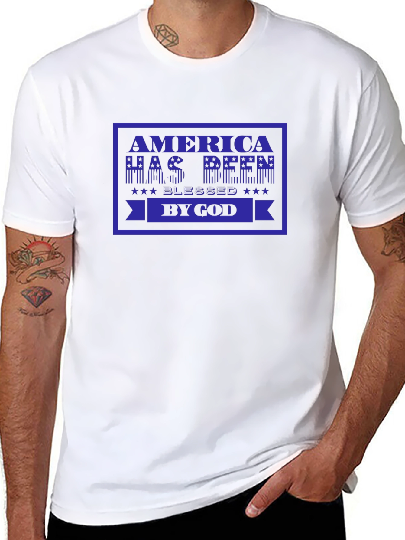 America Blessed By God Black T-Shirt