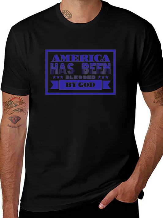 America Blessed By God Black T-Shirt