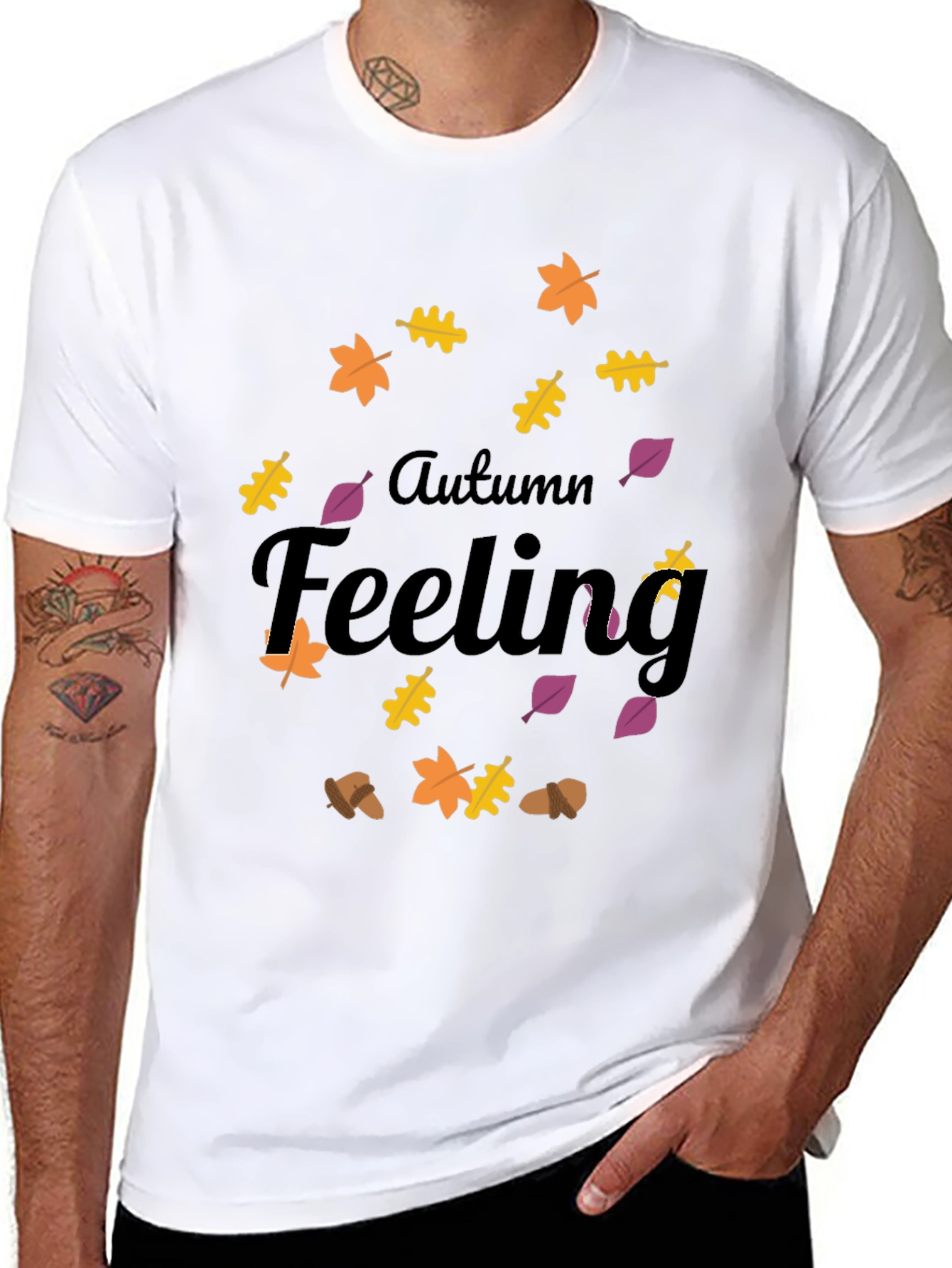 Autumn Feeling Graphic Tee - Stylish Fall Season Shirt