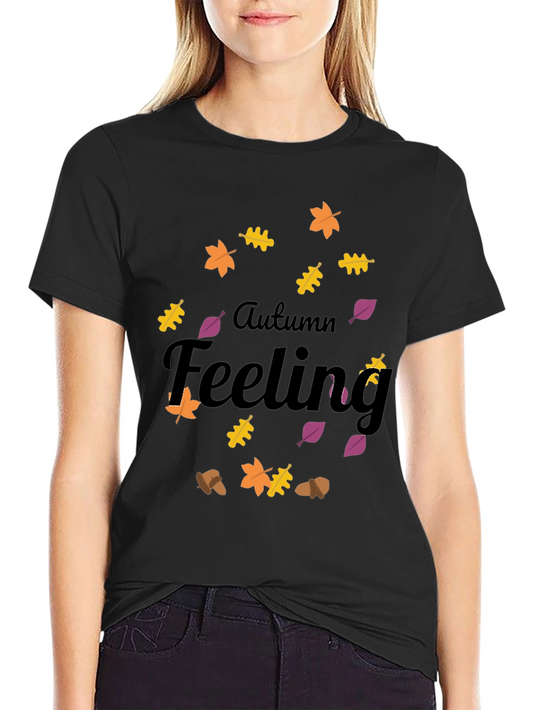 Autumn Feeling Graphic Tee - Stylish Fall Season Shirt
