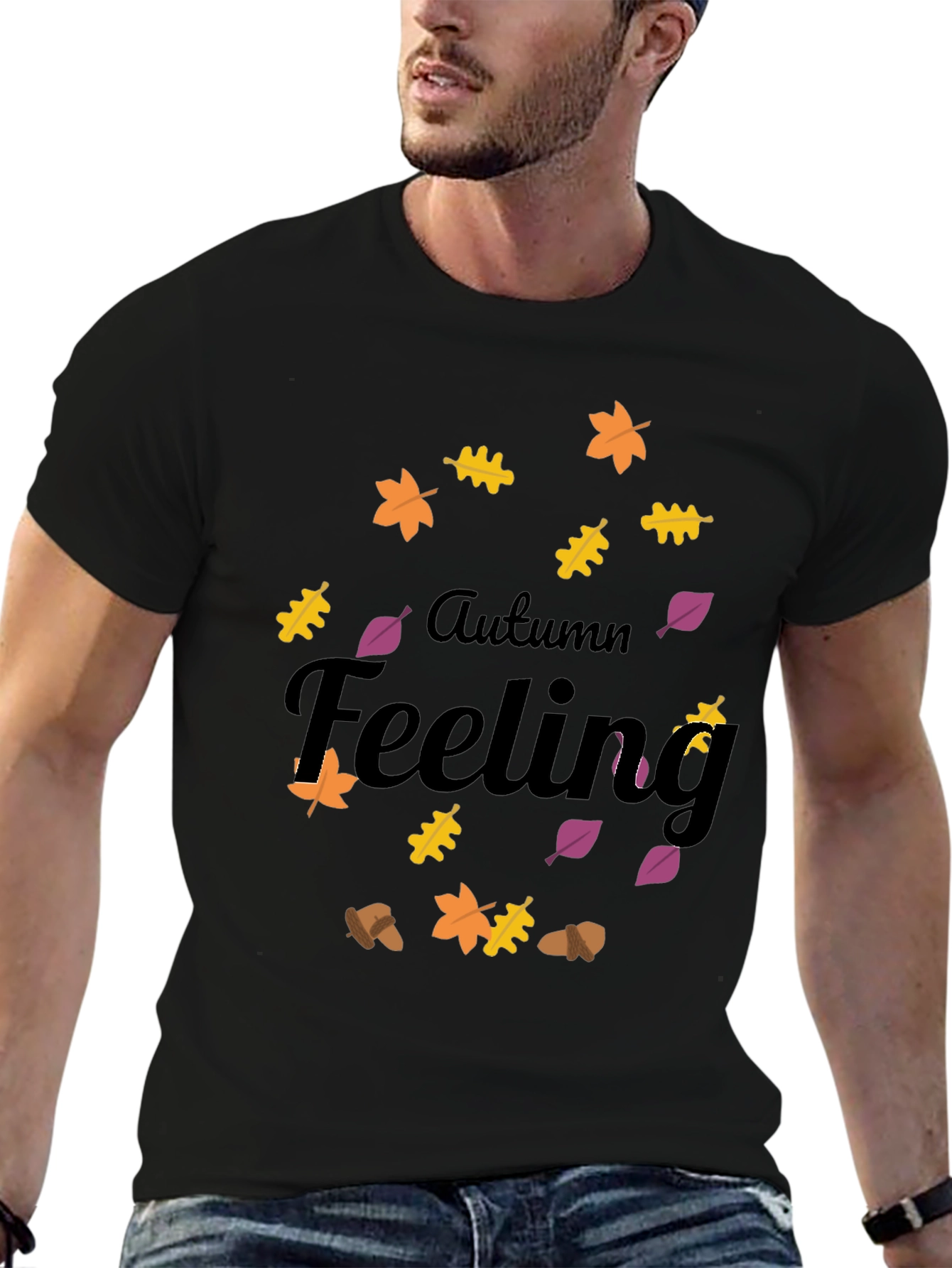 Autumn Feeling Graphic Tee - Stylish Fall Season Shirt
