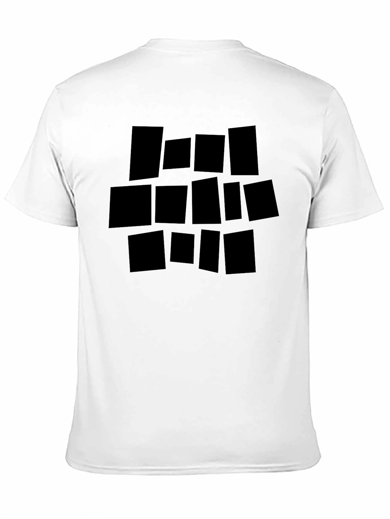 Abstract Geometric Block Print Black T-Shirt