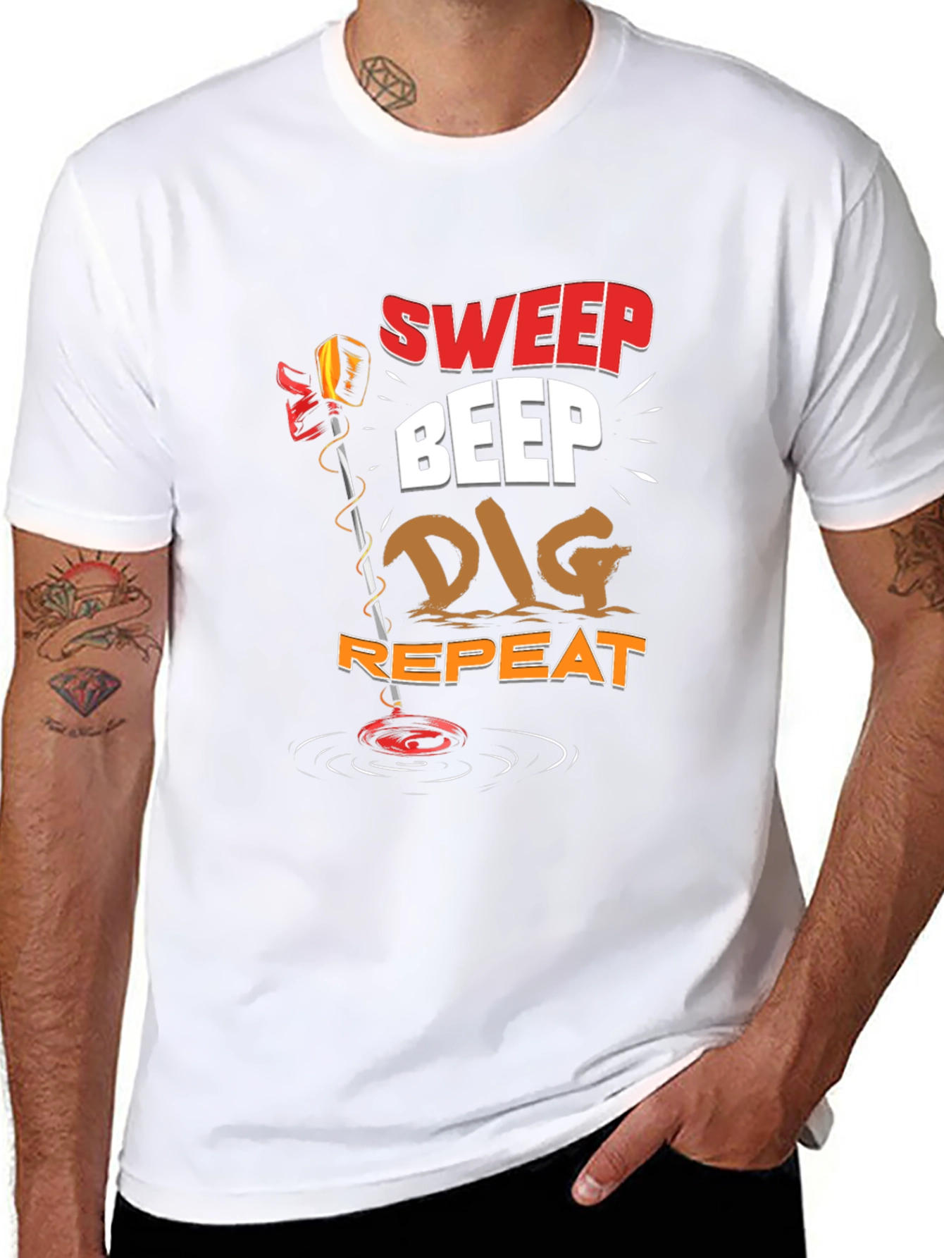Sweep Beep Dig Repeat Metal Detecting T-Shirt