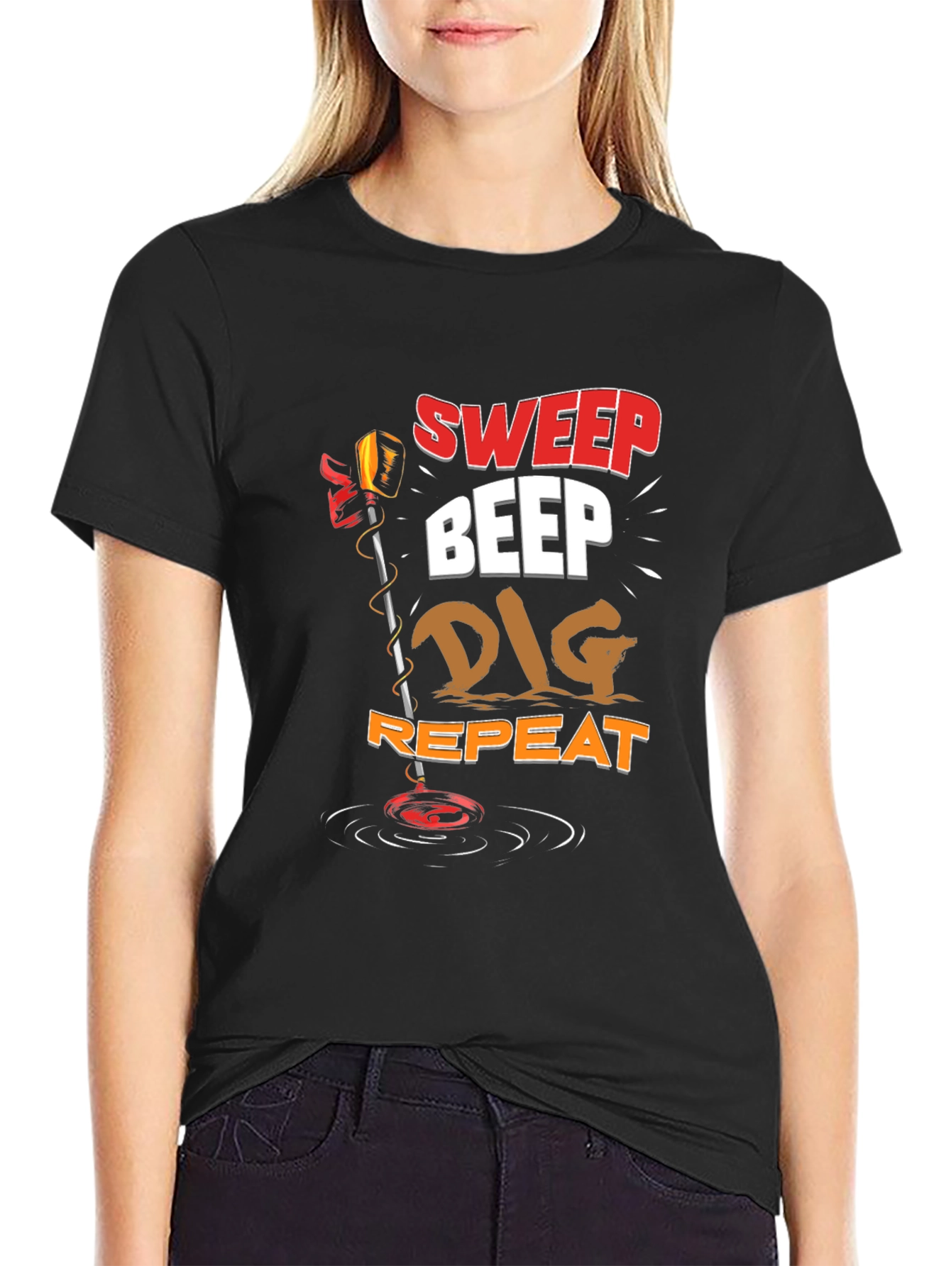 Sweep Beep Dig Repeat Metal Detecting T-Shirt