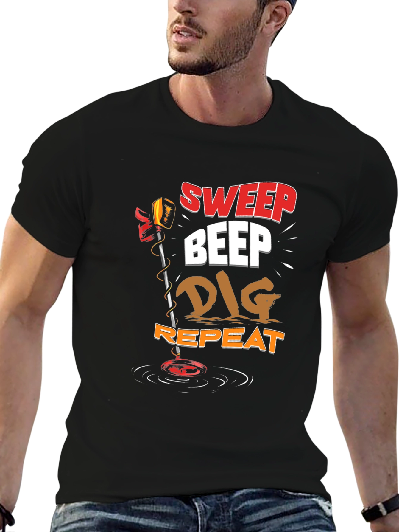 Sweep Beep Dig Repeat Metal Detecting T-Shirt