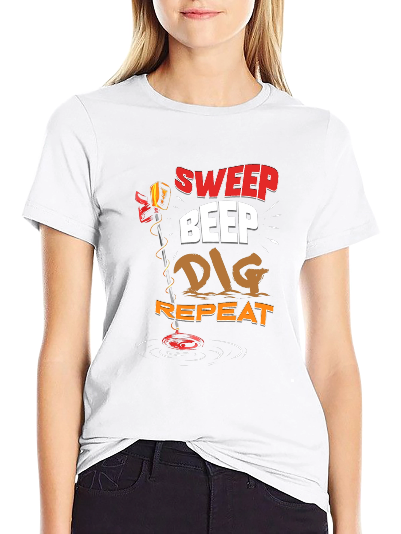 Sweep Beep Dig Repeat Metal Detecting T-Shirt