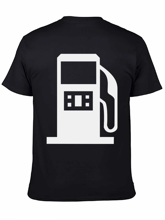 Gas Pump Graphic Tee - Black Cotton T-Shirt