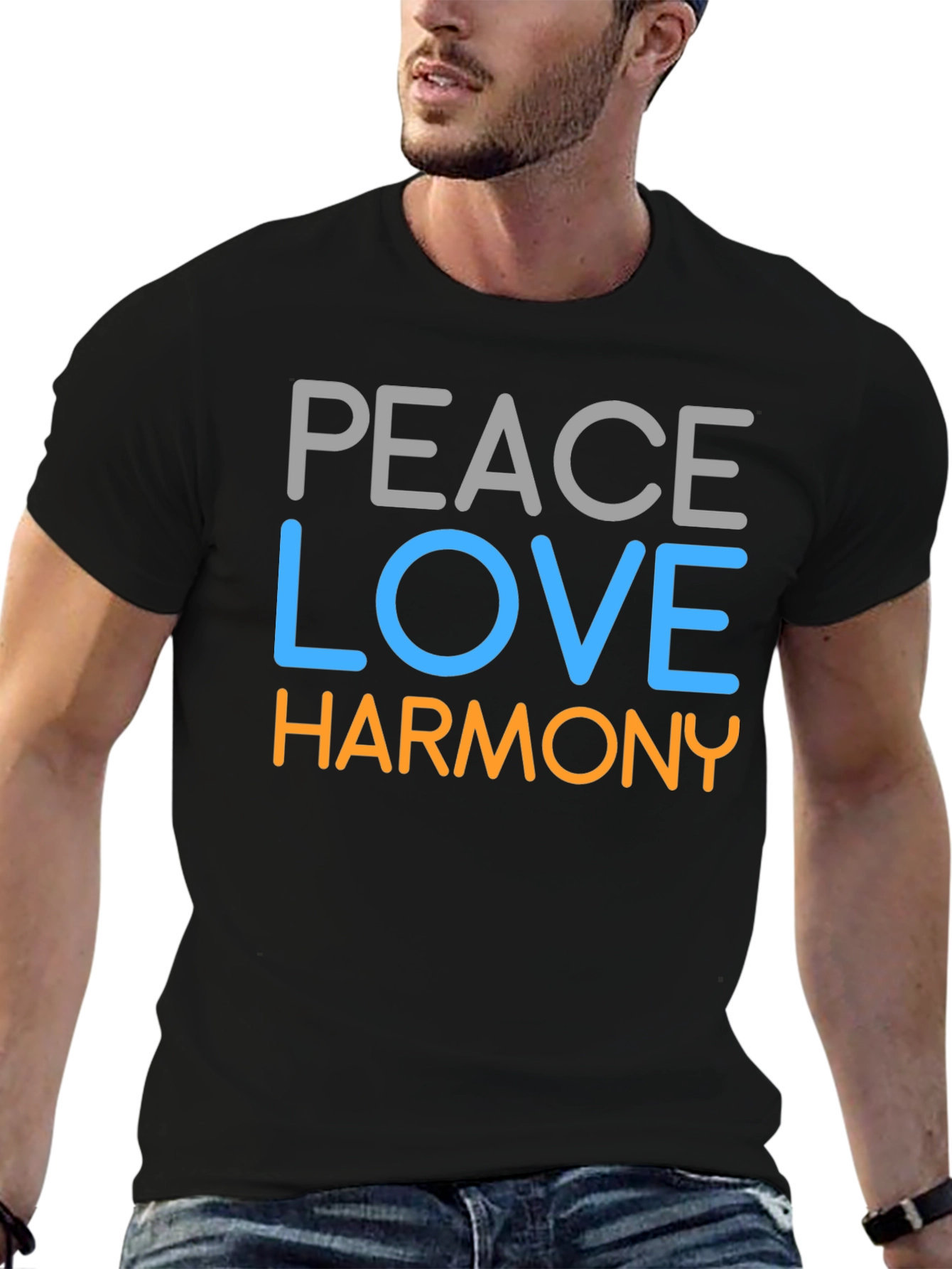 Peace Love Harmony Graphic Tee - Stylish Unisex T-Shirt