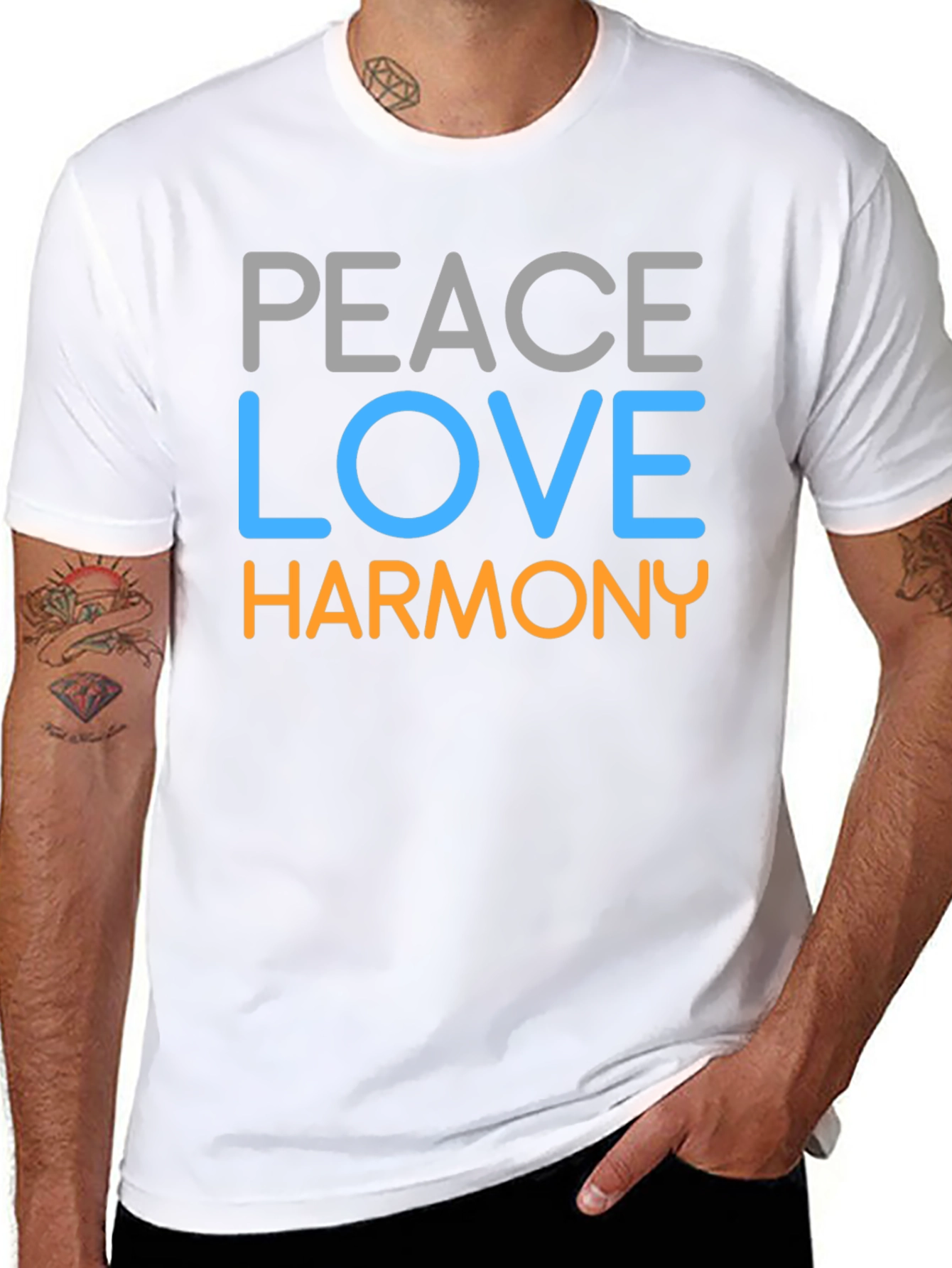 Peace Love Harmony Graphic Tee - Stylish Unisex T-Shirt