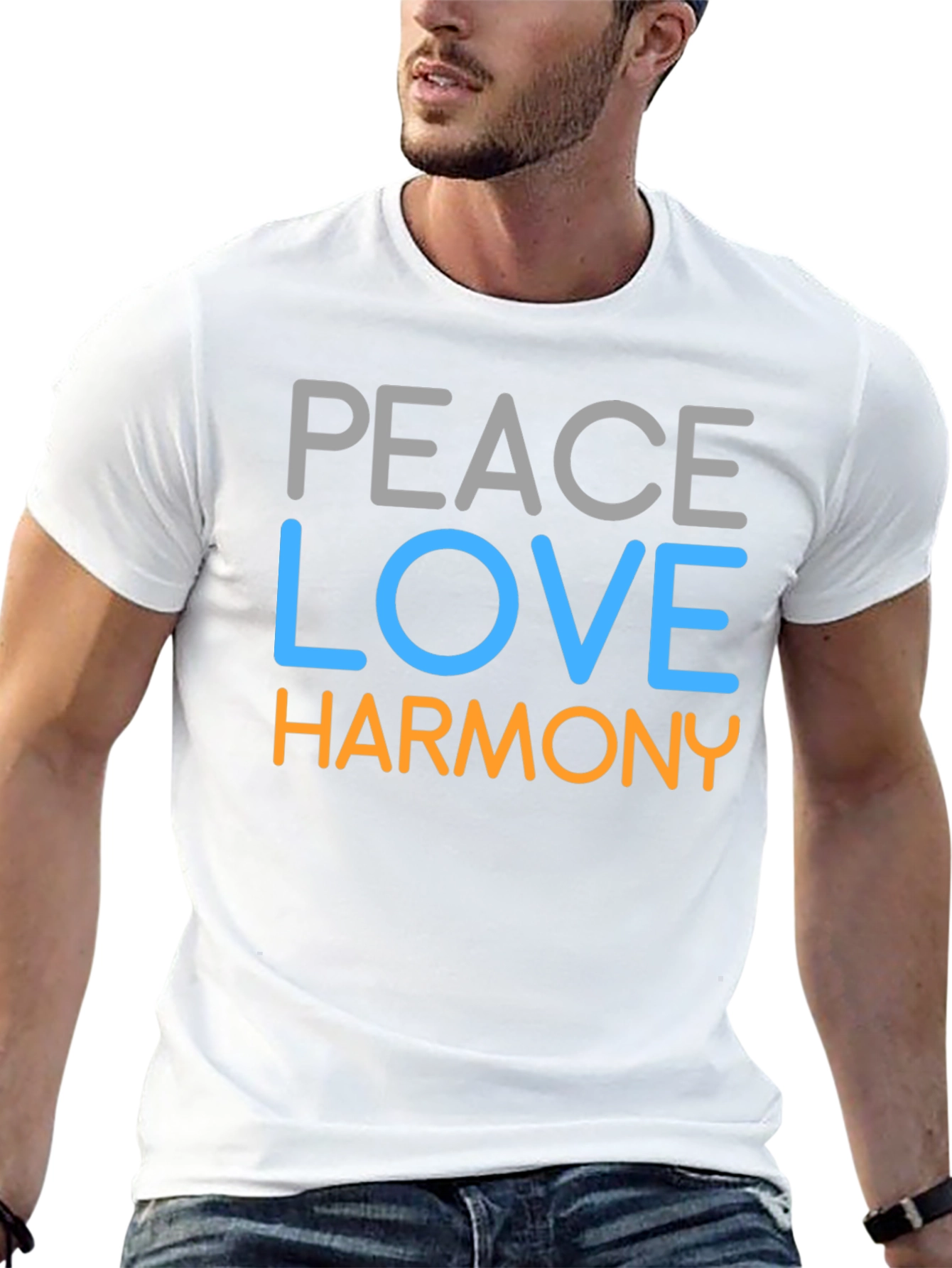 Peace Love Harmony Graphic Tee - Stylish Unisex T-Shirt