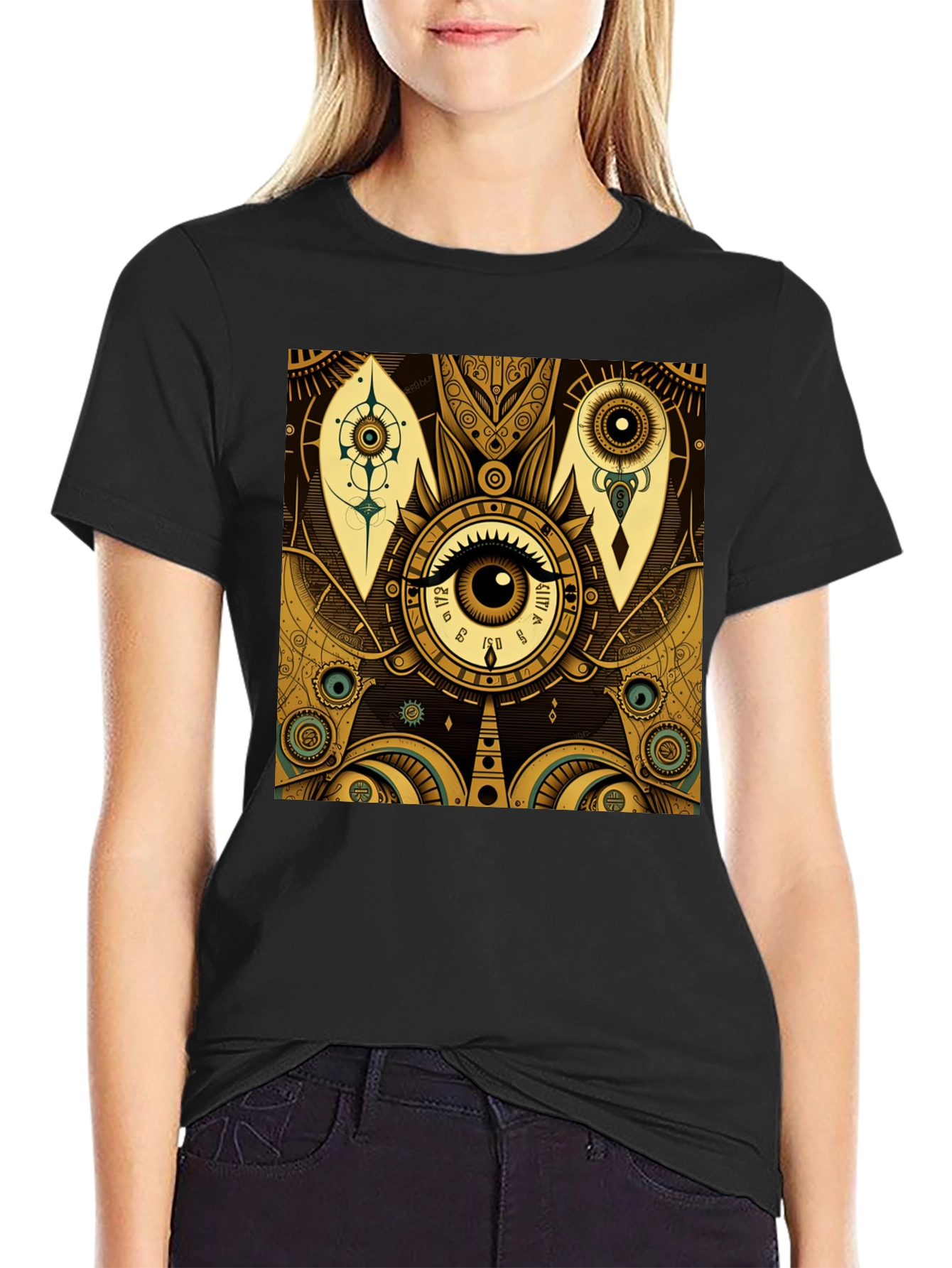 Mystic Eye Graphic Tee - Stylish Black T-Shirt