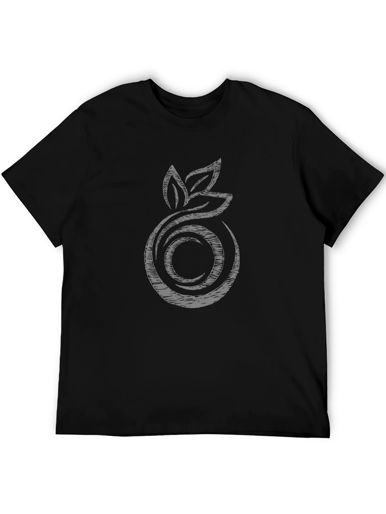 Abstract Fruit Graphic Tee - Modern Black T-Shirt