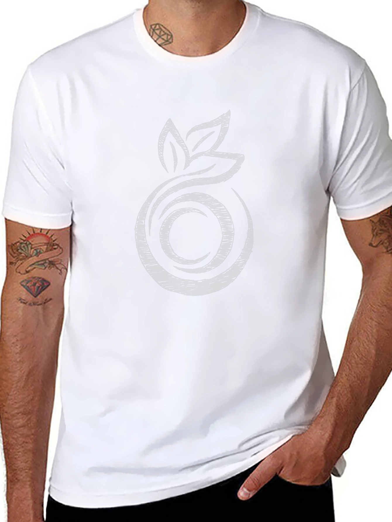 Abstract Fruit Graphic Tee - Modern Black T-Shirt