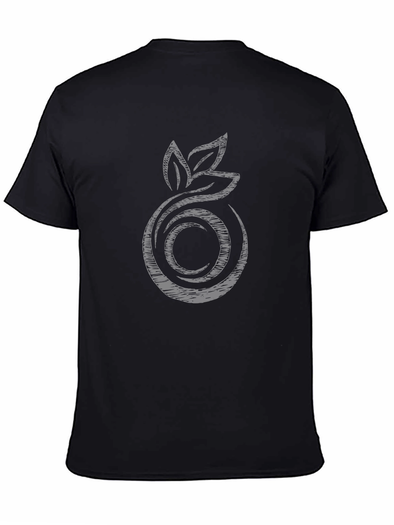 Abstract Fruit Graphic Tee - Modern Black T-Shirt