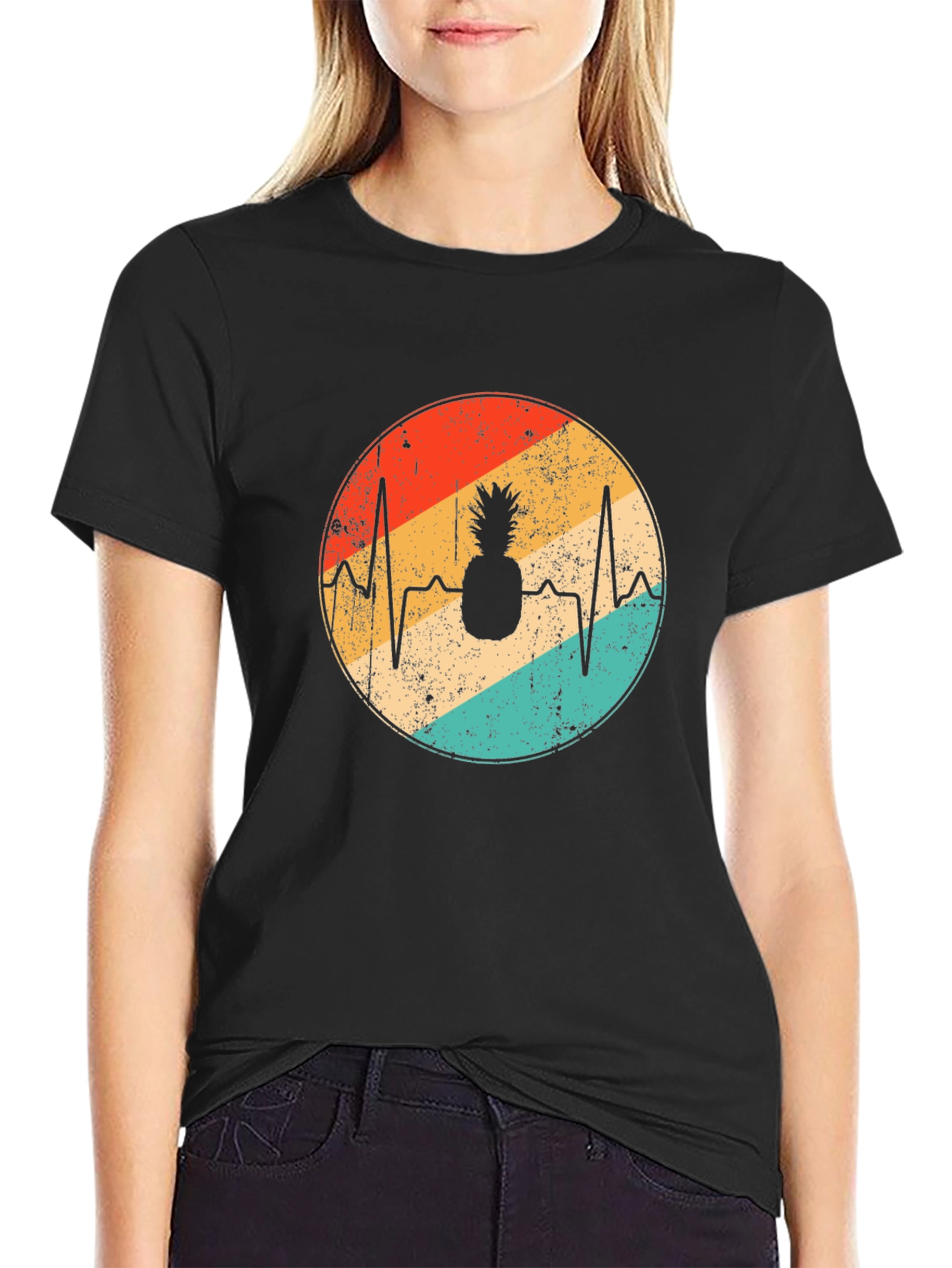 Pineapple Heartbeat Retro T-Shirt