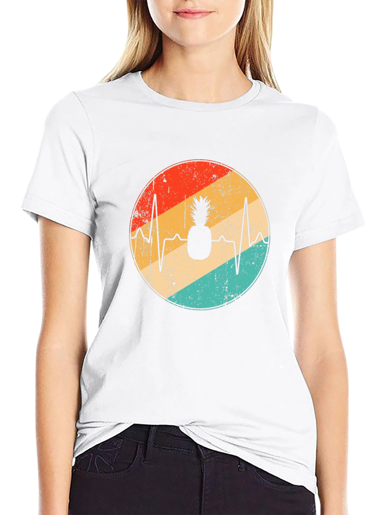 Pineapple Heartbeat Retro T-Shirt
