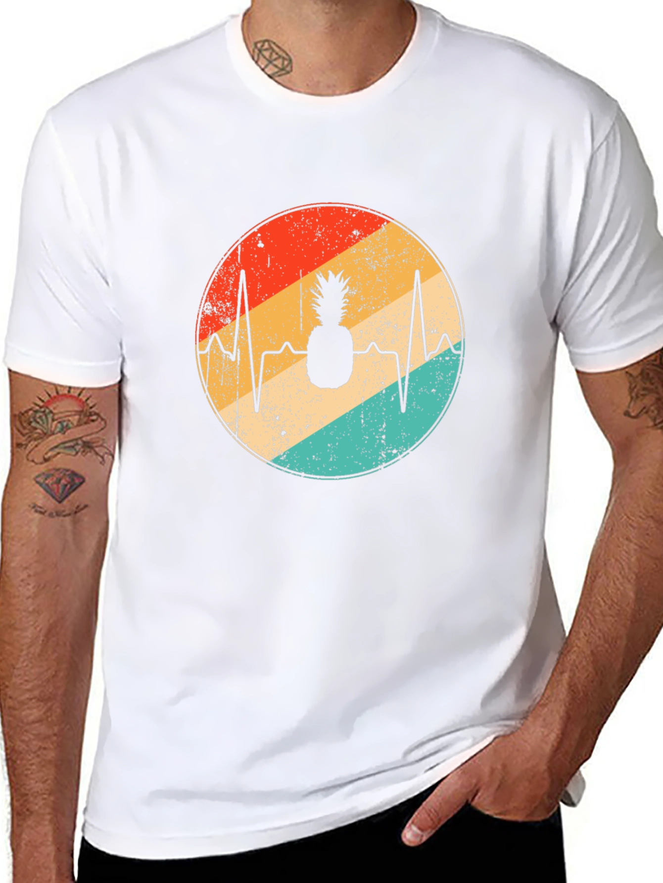 Pineapple Heartbeat Retro T-Shirt