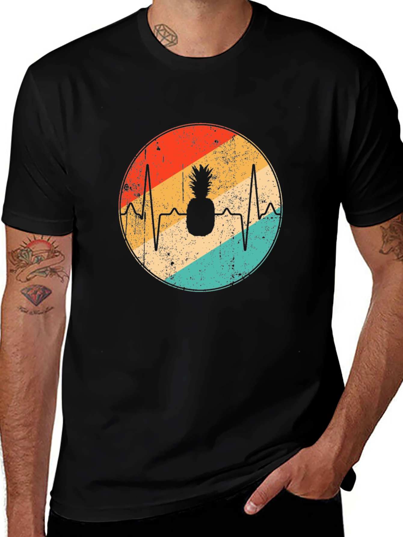 Pineapple Heartbeat Retro T-Shirt