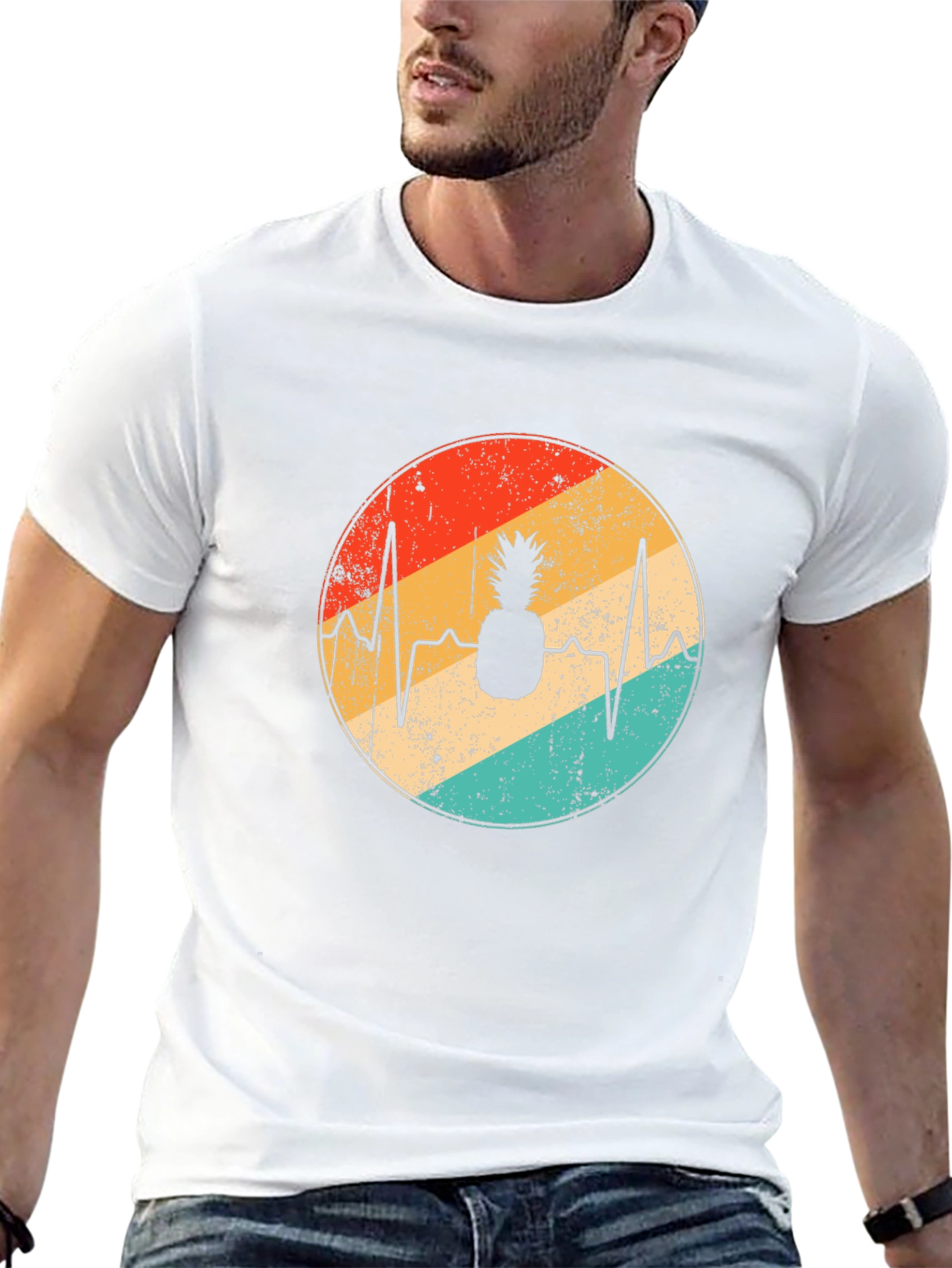 Pineapple Heartbeat Retro T-Shirt