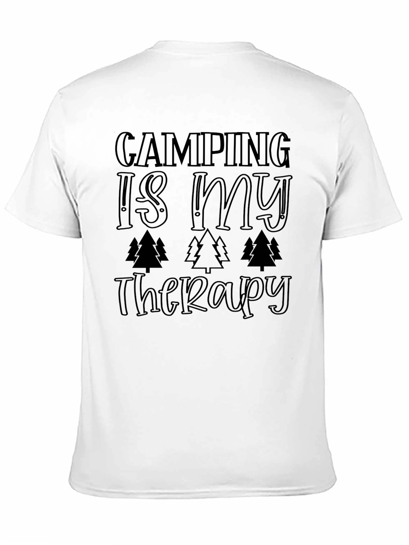 Camping is My Therapy Black Graphic Tee