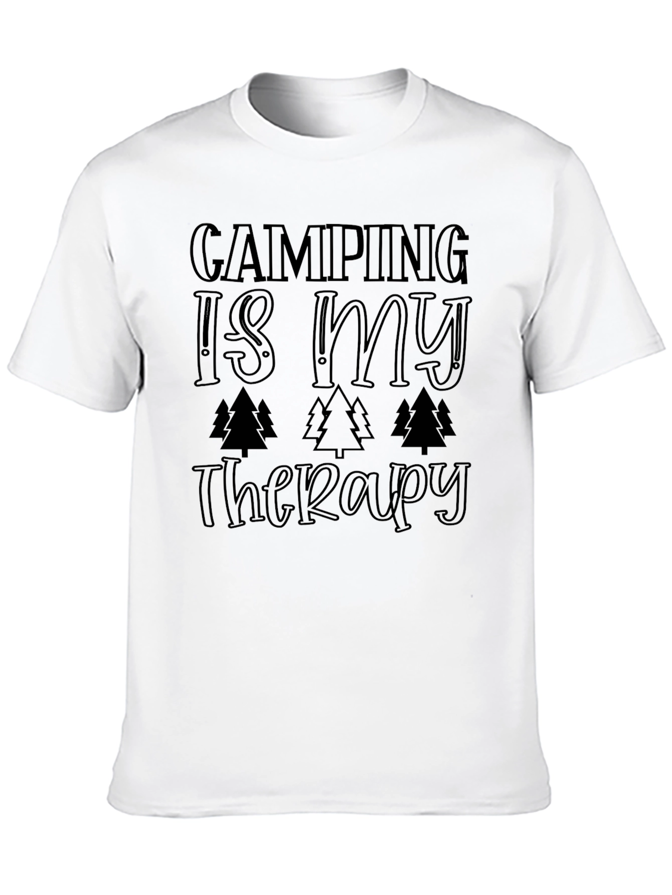 Camping is My Therapy Black Graphic Tee