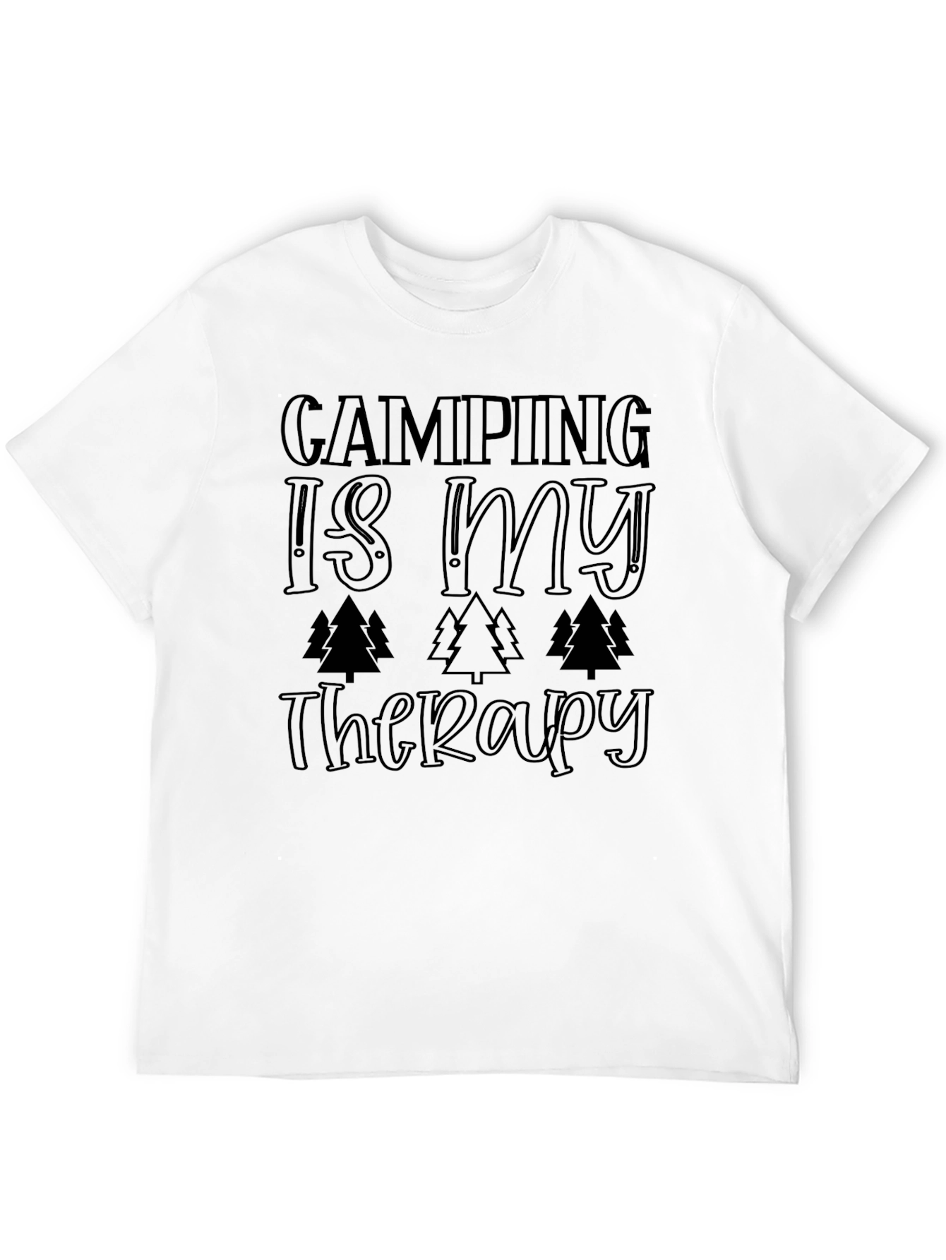 Camping is My Therapy Black Graphic Tee