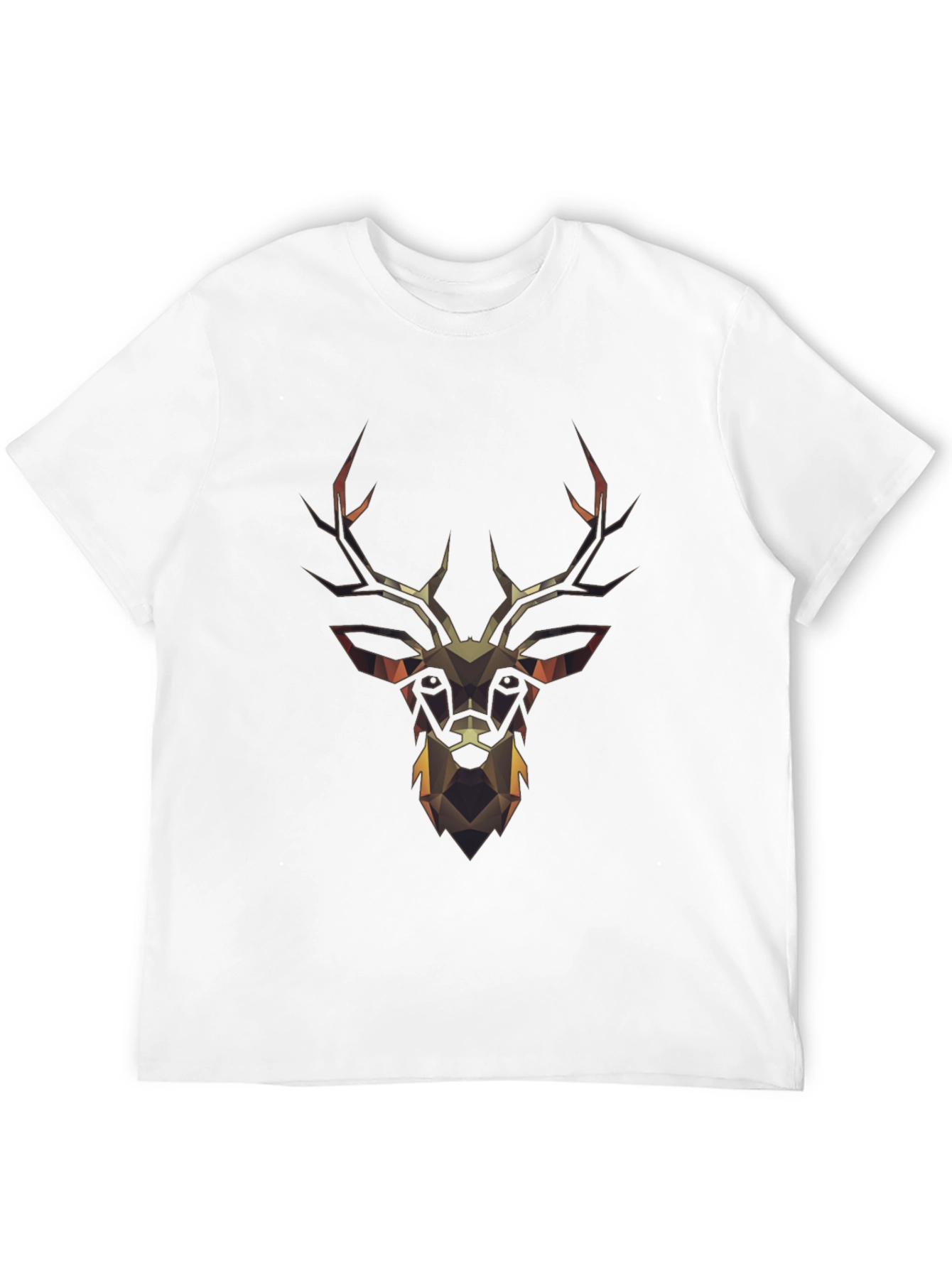 Geometric Deer Head Black T-Shirt