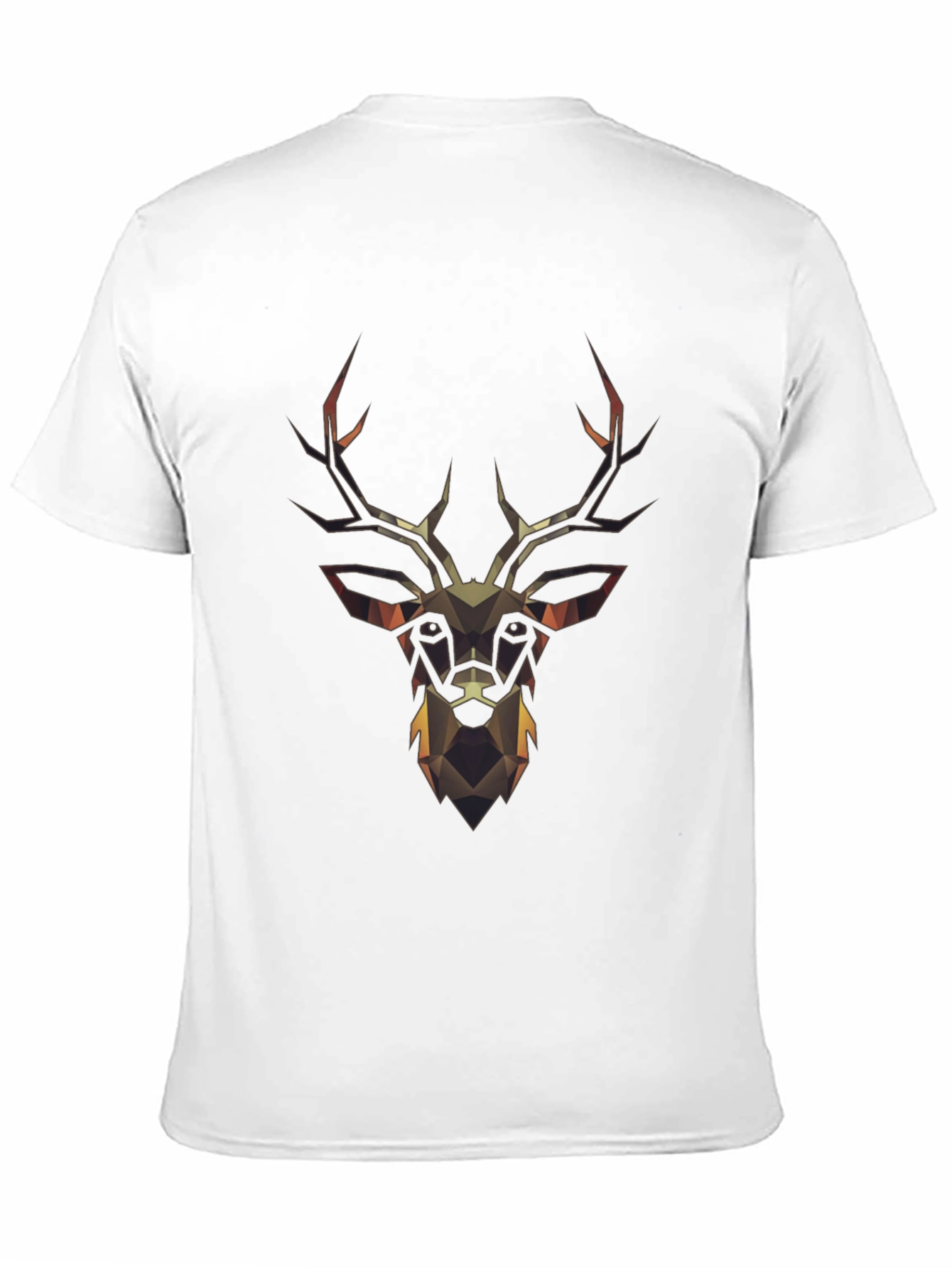 Geometric Deer Head Black T-Shirt