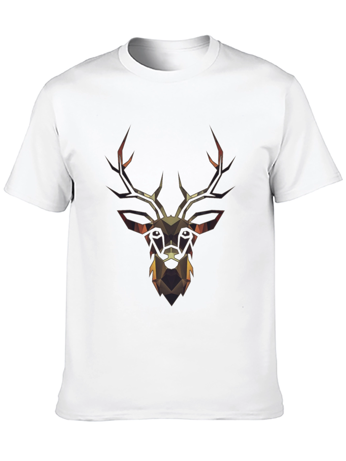 Geometric Deer Head Black T-Shirt