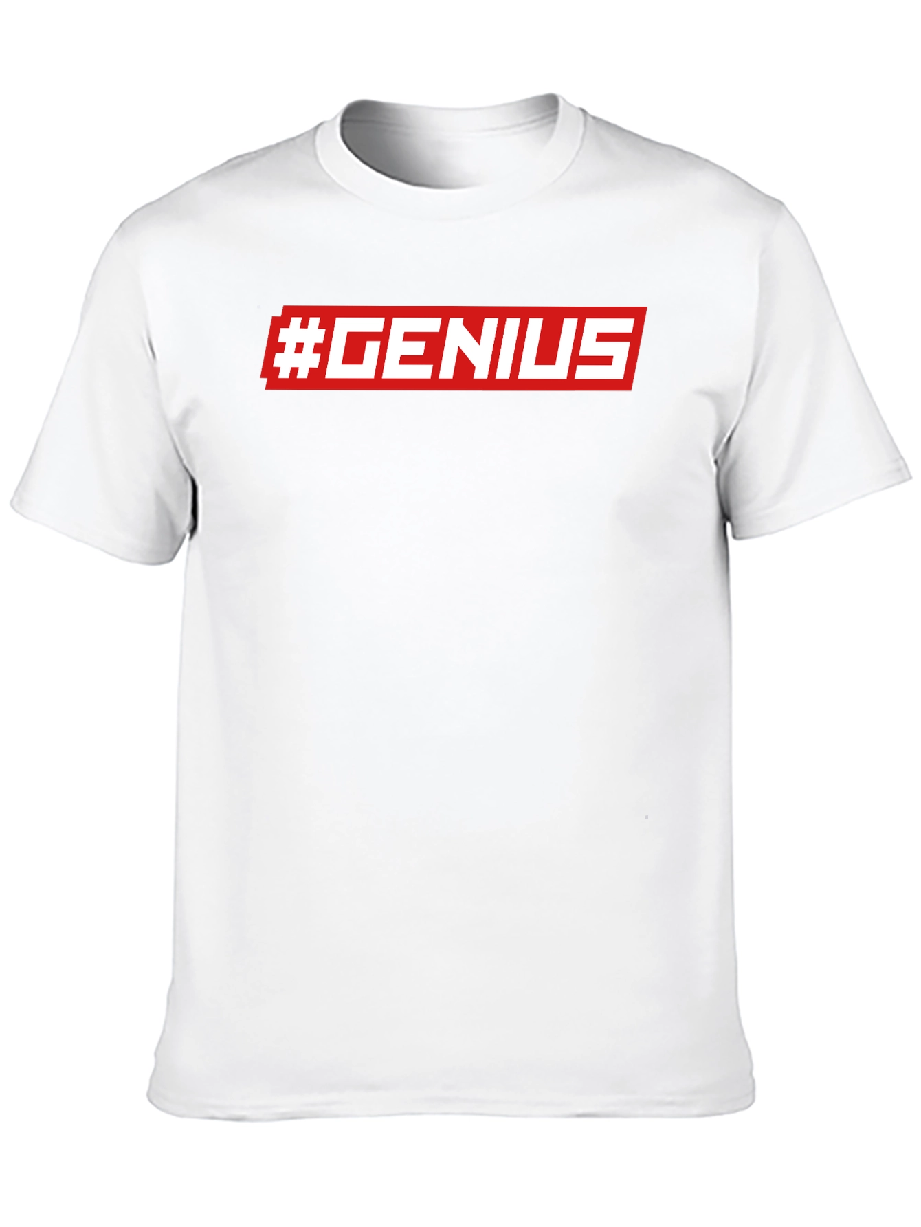 #GENIUS Graphic Print Crew Neck T-Shirt - Modern Style