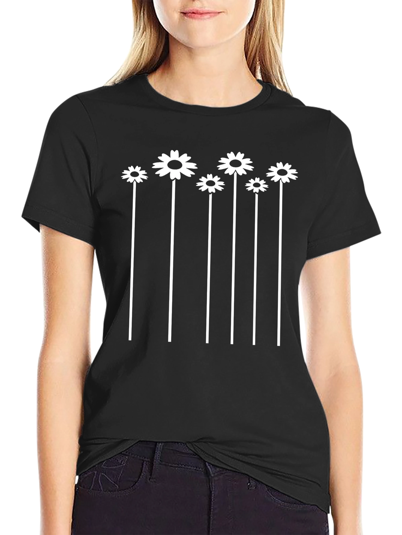 Floral Graphic Tee - Black