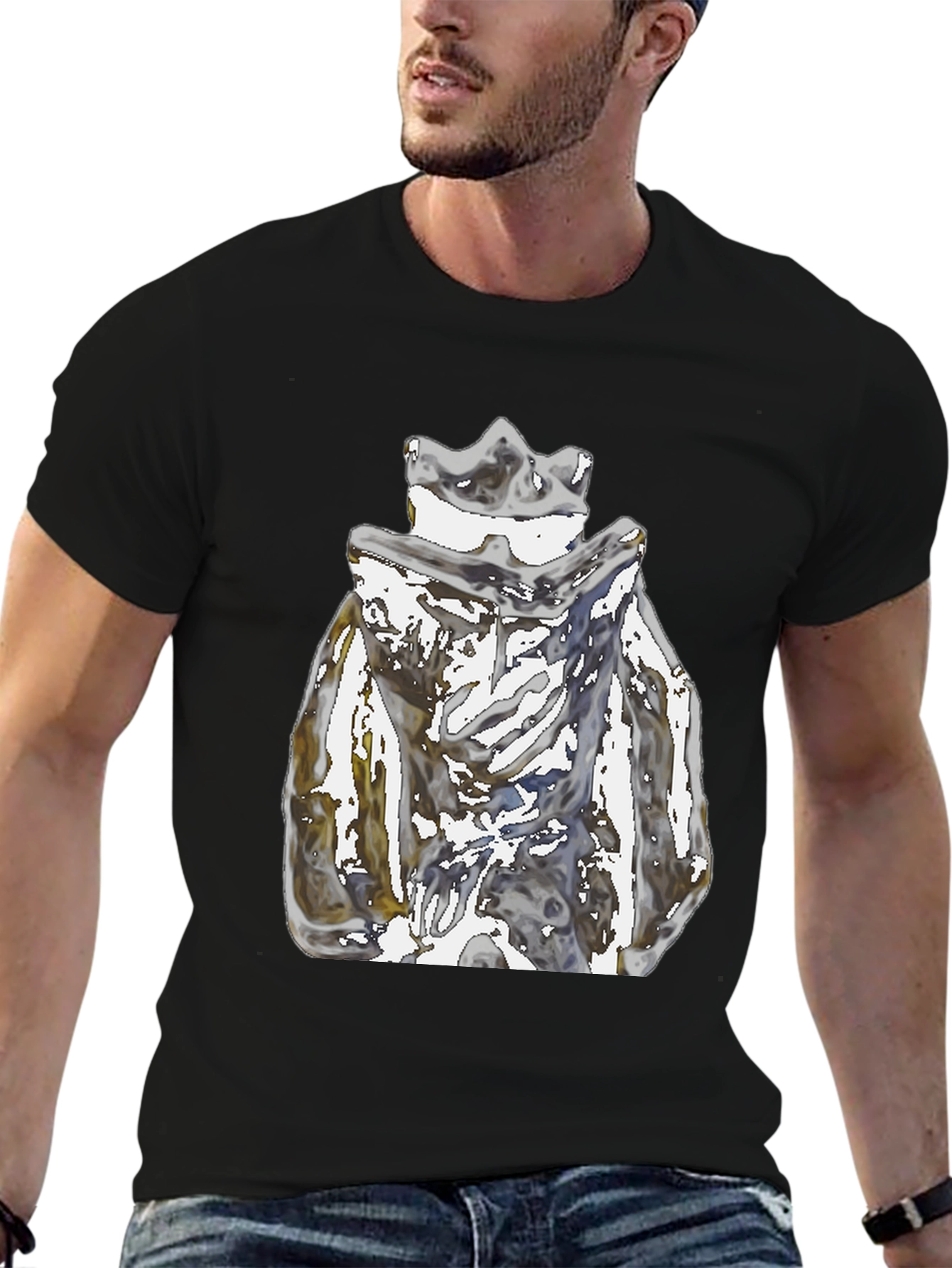 Abstract Crown Graphic Black T-Shirt