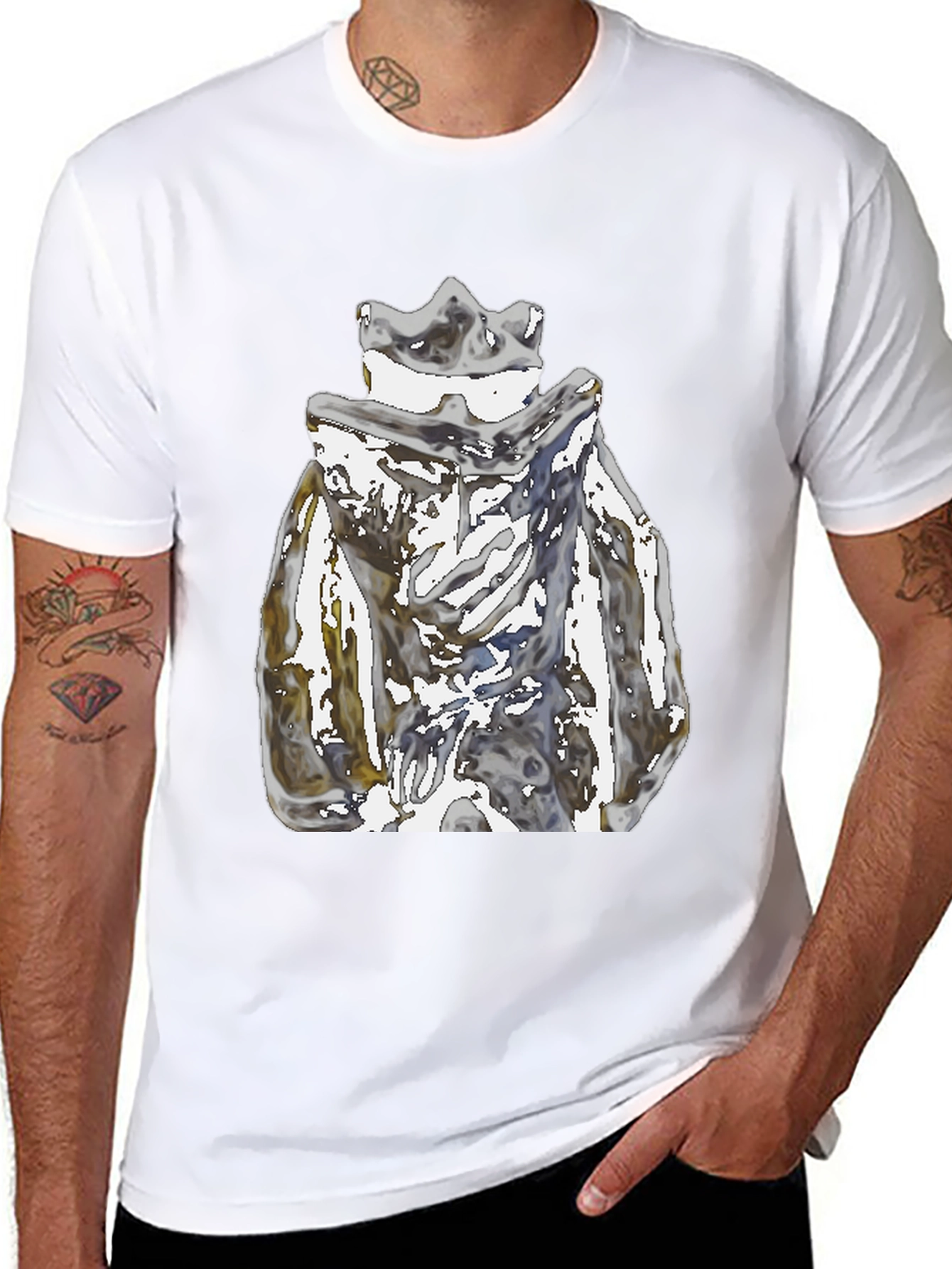 Abstract Crown Graphic Black T-Shirt