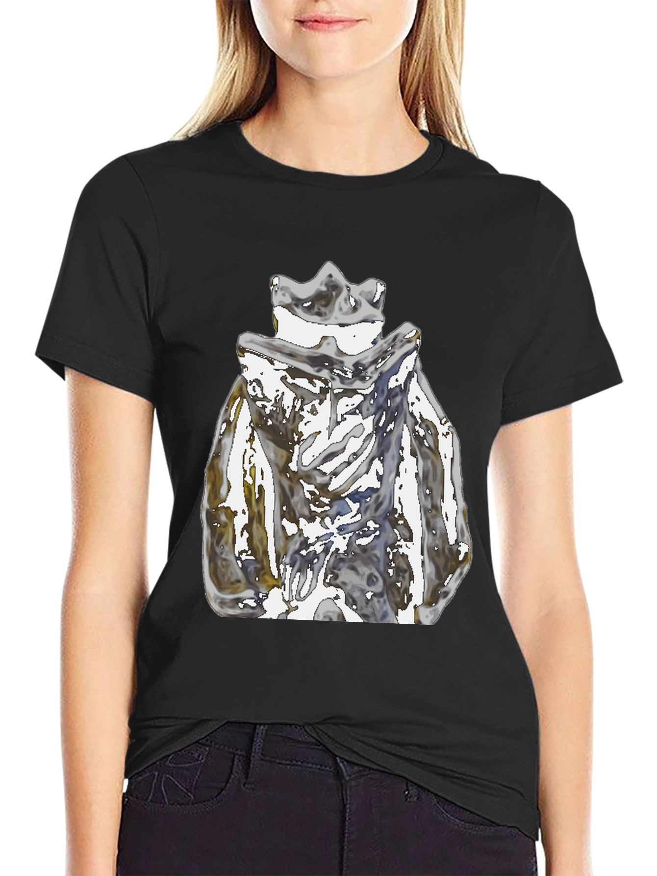 Abstract Crown Graphic Black T-Shirt