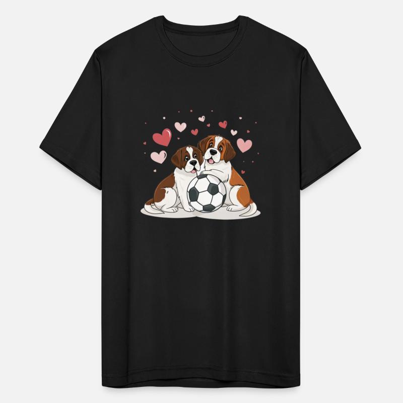 San Bernardo with soccer ball for Valentine's Day