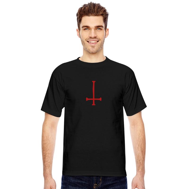 satan text cross evil logo reversed