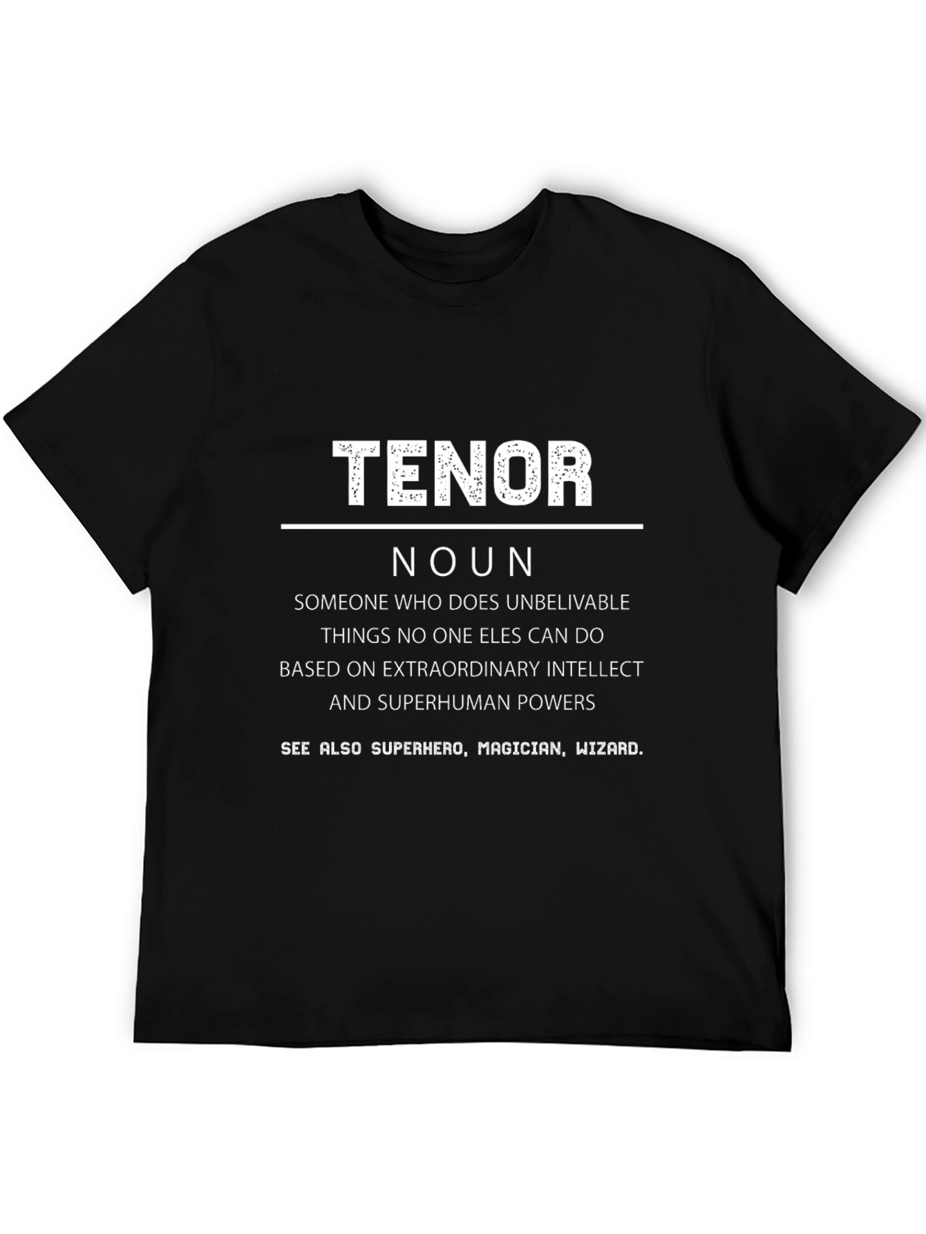 Tenor Noun Definition Graphic Tee - Black
