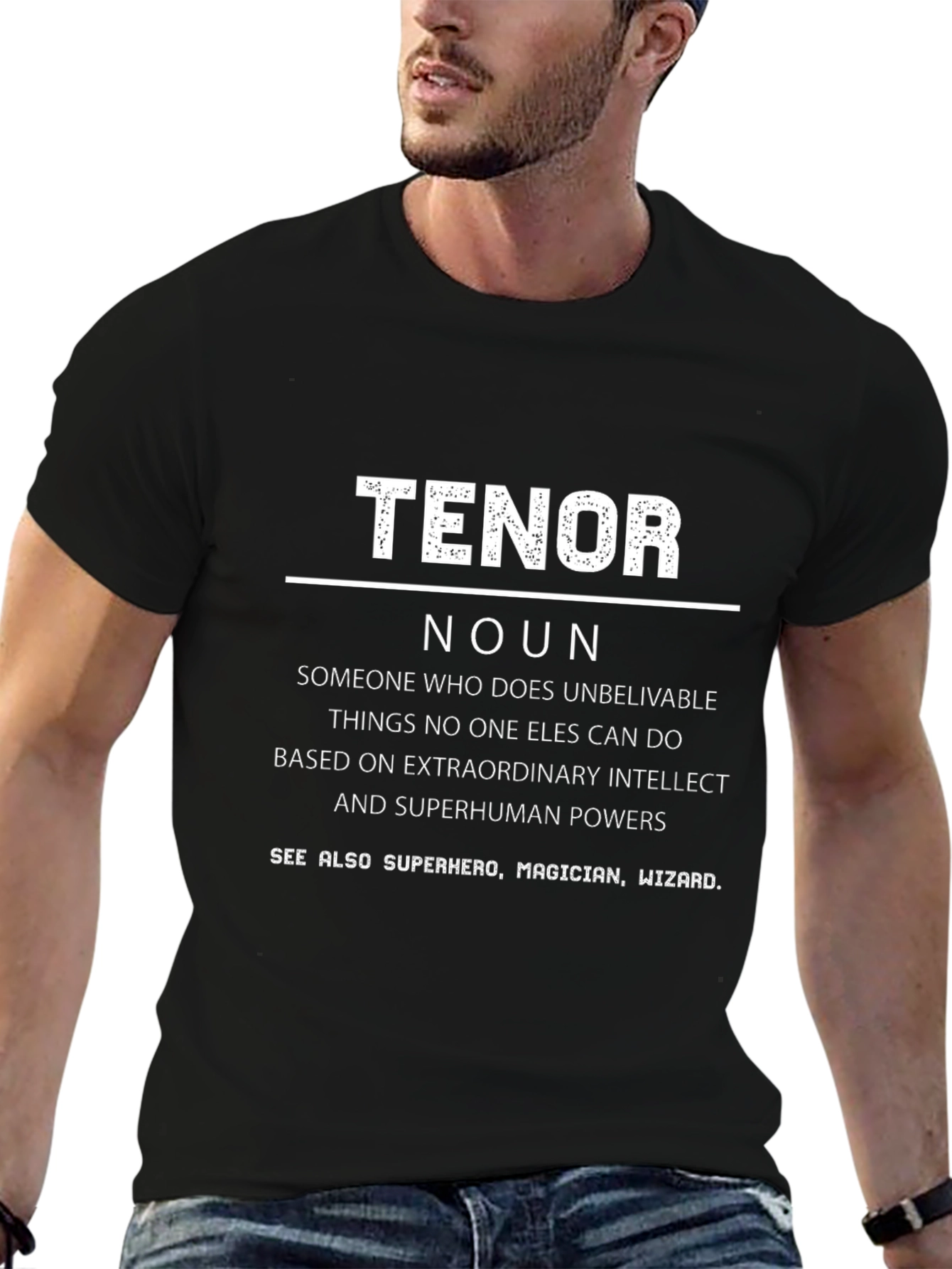 Tenor Noun Definition Graphic Tee - Black